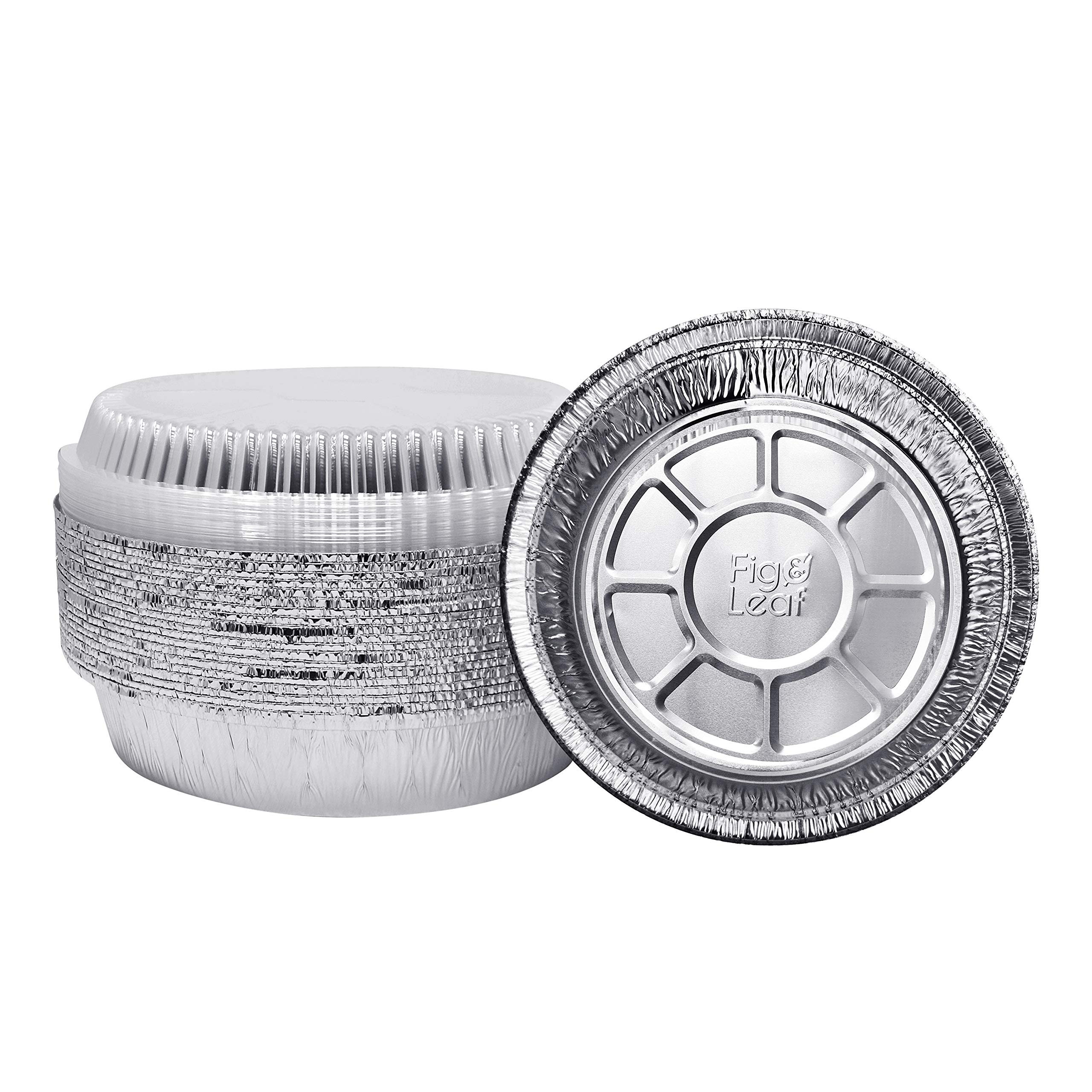 240 Pack 8-Inch Round Heavy Duty Disposable Aluminum Foil Pans with Plastic Dome Lids - Perfect for Roasting Turkey, Baking Pies, Meal Prep & Party Catering
