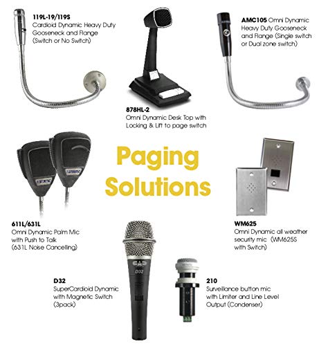 Astatic 119S-19 19-Inch Cardioid Dynamic Gooseneck Microphone with DPDT Push-to-Talk Switch - Professional Studio & Broadcast Mic with 6-Foot Cable & 2.75-Inch Flange - Perfect for Podcasting, Radio, Public Speaking & Conference Rooms