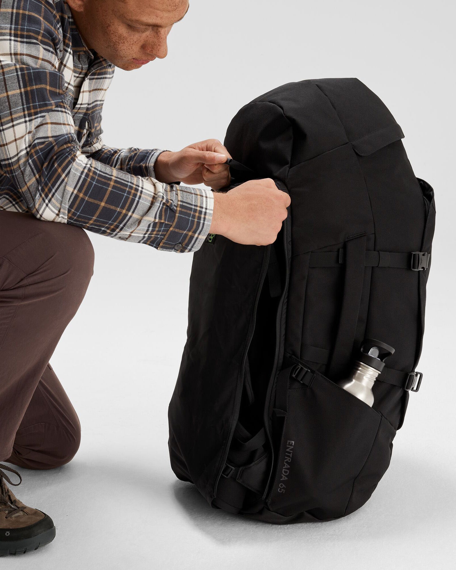 Entrada Pack v3 65L Backpack - Durable Black Stingray Material for Hiking, Camping & Travel | Waterproof & Lightweight Outdoor Gear