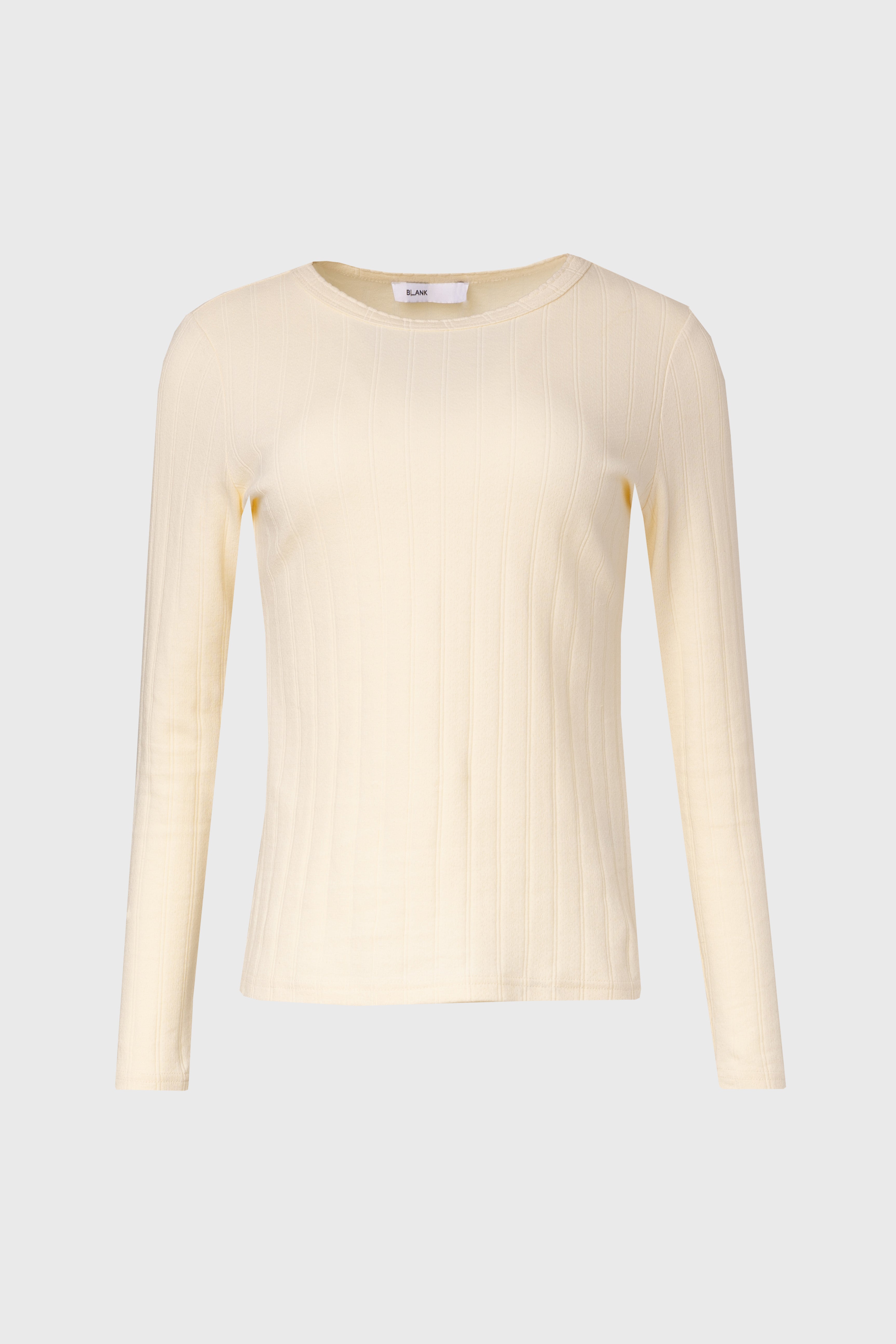 Pale Yellow Pointelle Scalloped T-Shirt for Women - Soft Cotton Casual Tee - Perfect for Spring Outfits & Summer Layering
