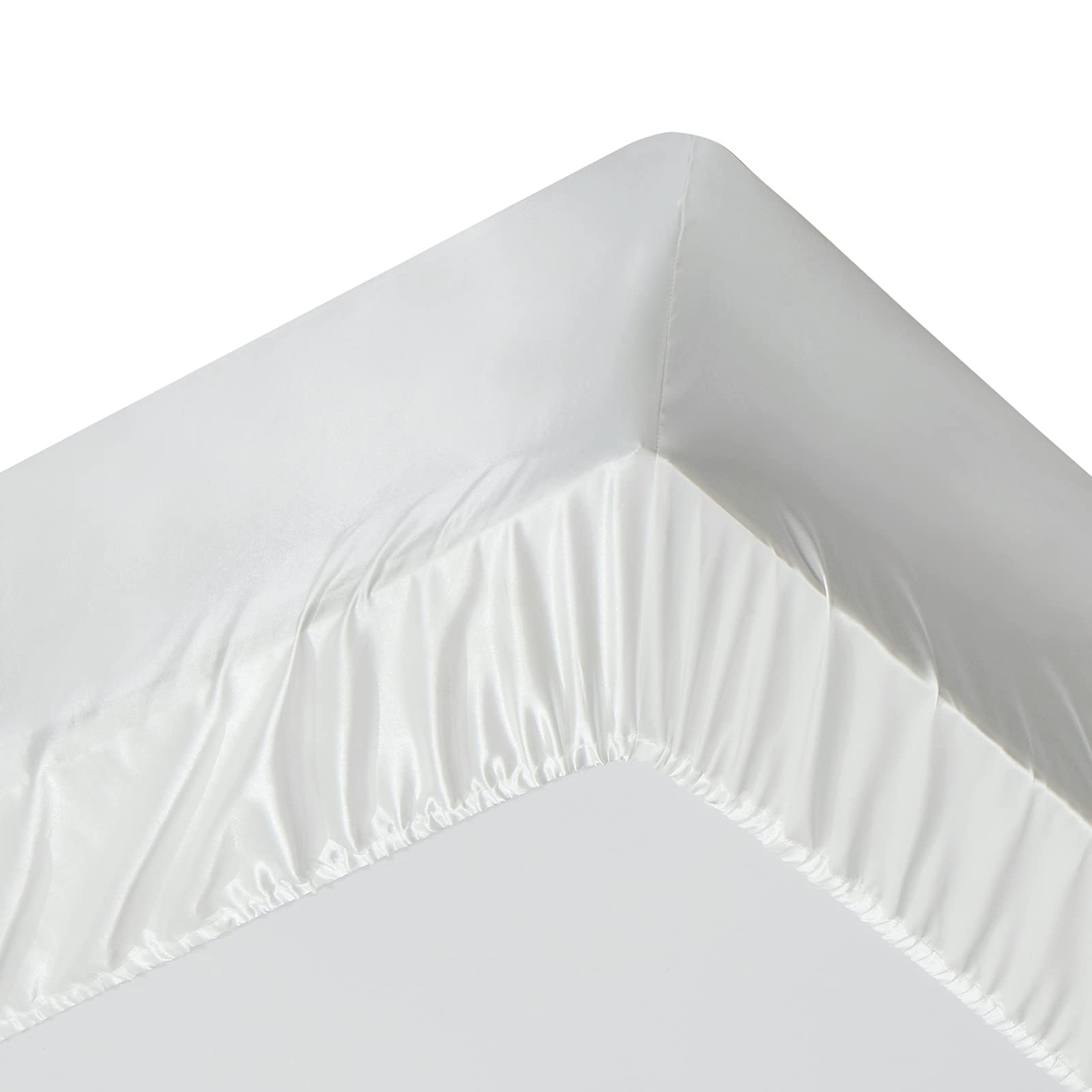 Luxury 7-Piece Satin Sheet Set King Size - Silky Soft Ivory White Bedding with Deep Pocket Fitted Sheet, Flat Sheet & 4 Pillowcases + Body Pillowcase for Ultimate Comfort - Perfect for Master Bedroom, Guest Room & Luxury Hotels