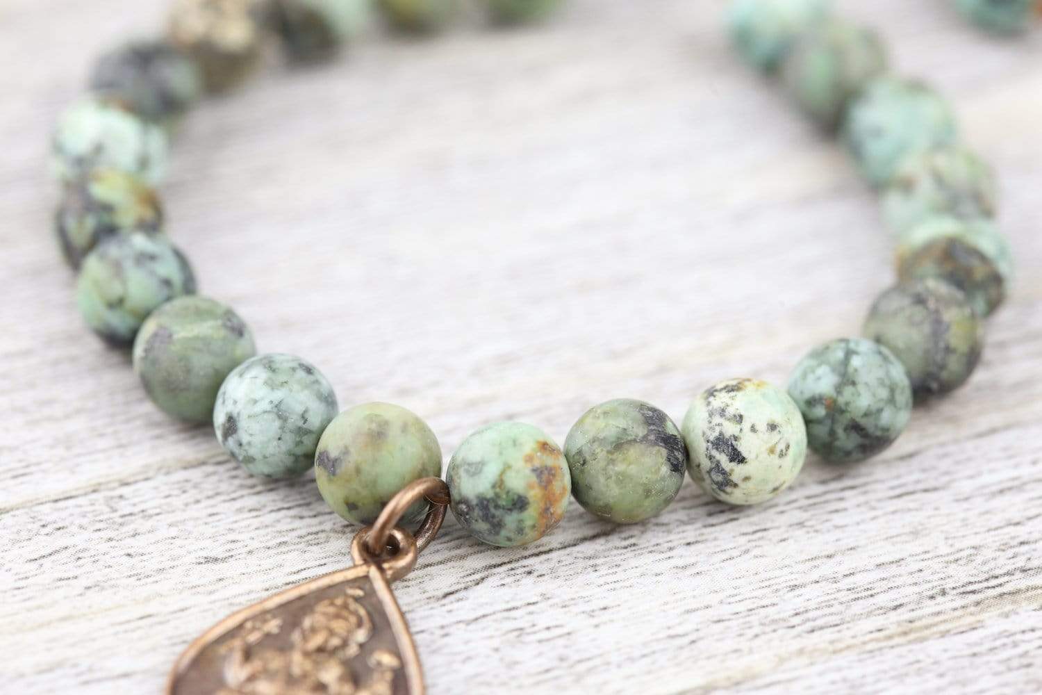 African Turquoise Healing Energy Bracelet for Women & Men - Natural Stone Beaded Spiritual Jewelry for Stress Relief & Positive Vibes - Perfect for Meditation, Yoga & Daily Wear