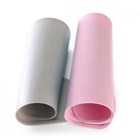 PandaEar 2 Pack Non-Slip Silicone Placemats for Kids - BPA Free, Food Grade, Lightweight & Portable with Raised Edges (Pink & Grey) - Perfect for Toddler Mealtime, High Chair, Dining Table, and Picnics