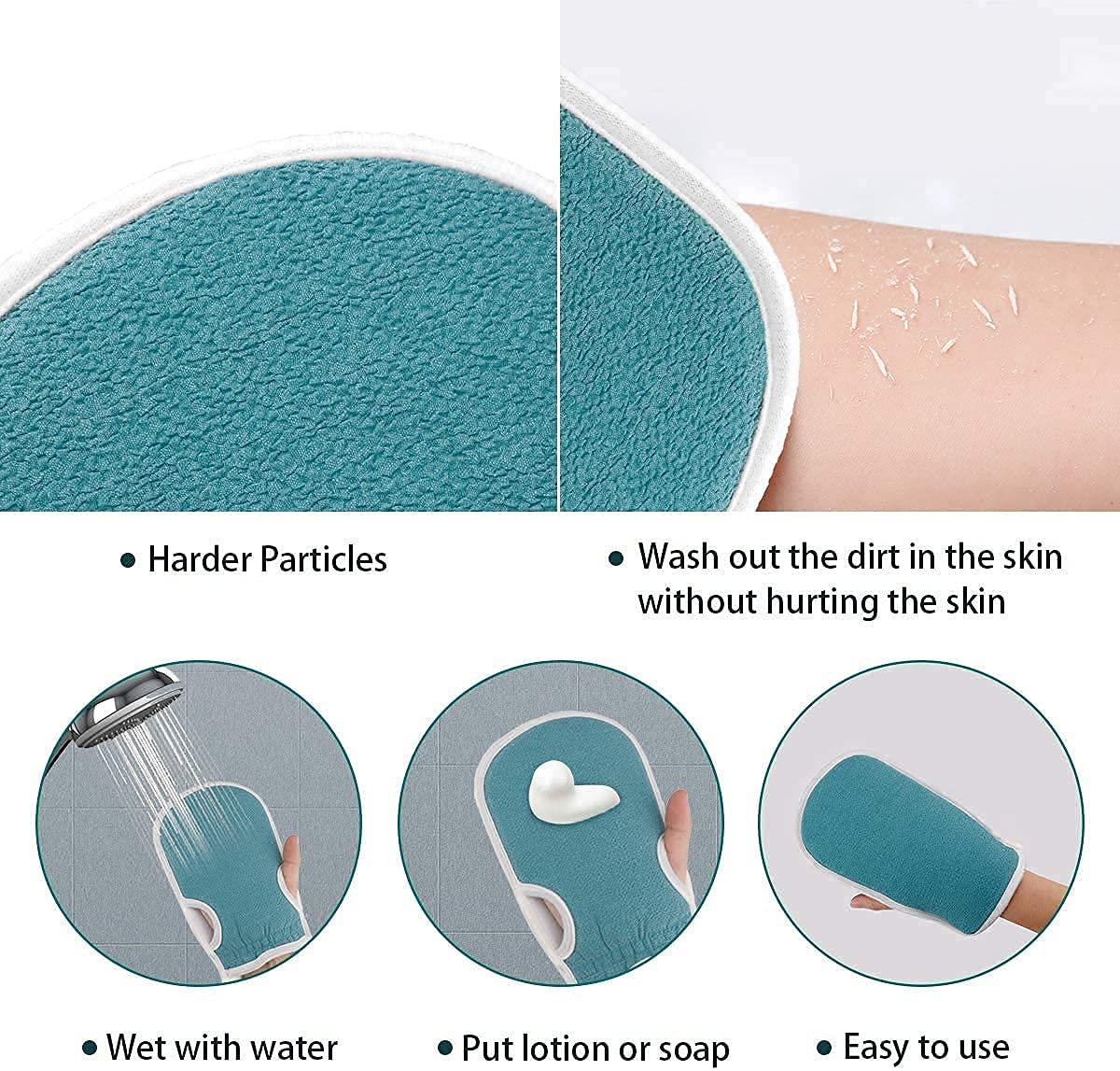3-Piece Loofah Kit - Exfoliating Bath Sponge Puff, Back Scrubber & Gloves for Shower & Skincare | Perfect for Body Wash, Deep Cleansing & Spa Day at Home