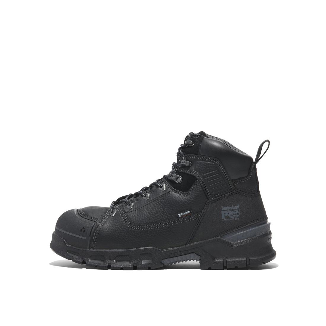 Endurance EV 6-Inch Composite Toe Waterproof Work Boots for Men - Black Safety Shoes for Construction, Warehouse & Outdoor Work