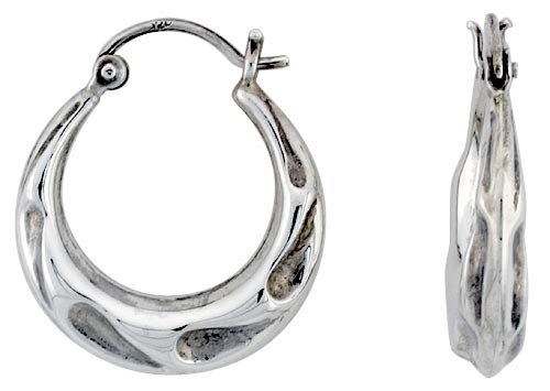 Sterling Silver Teardrop Hoop Earrings for Women - High Polish 7/8 Inch Dangle Earrings - Perfect for Everyday Wear, Date Night & Special Occasions