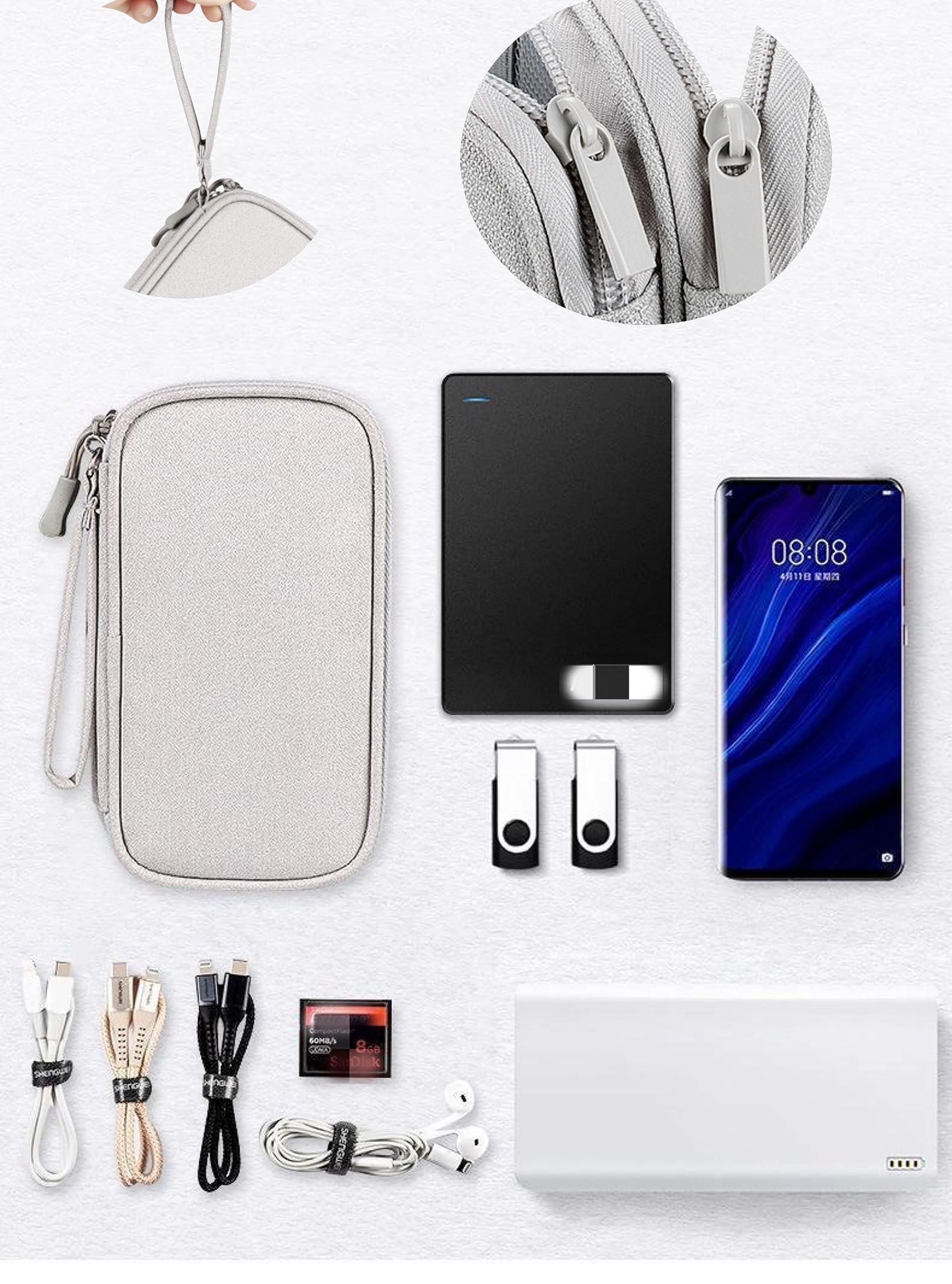 Portable Waterproof Electronic Organizer Travel Bag - Cable Storage Pouch for USB Cables, Power Bank, Mouse, Charger & Earphones | Perfect for Office, Travel & Daily Organization