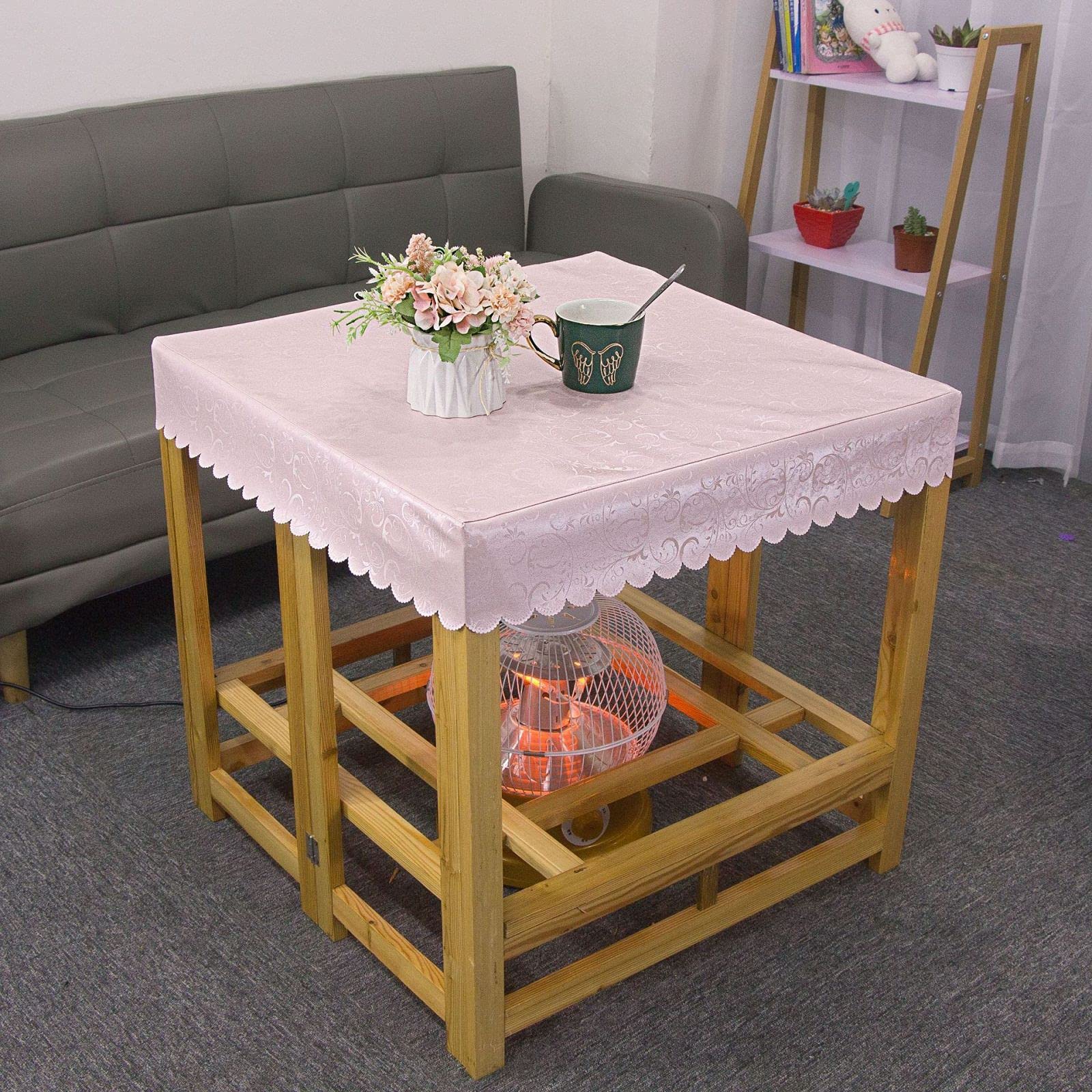 LIUJIU Wipe Clean PVC Tablecloth - Waterproof Grey Vinyl Plastic Table Cover (47x63 Inches) for Dining, Kitchen, Outdoor Picnics & Parties - Easy to Clean Rectangle Table Protector