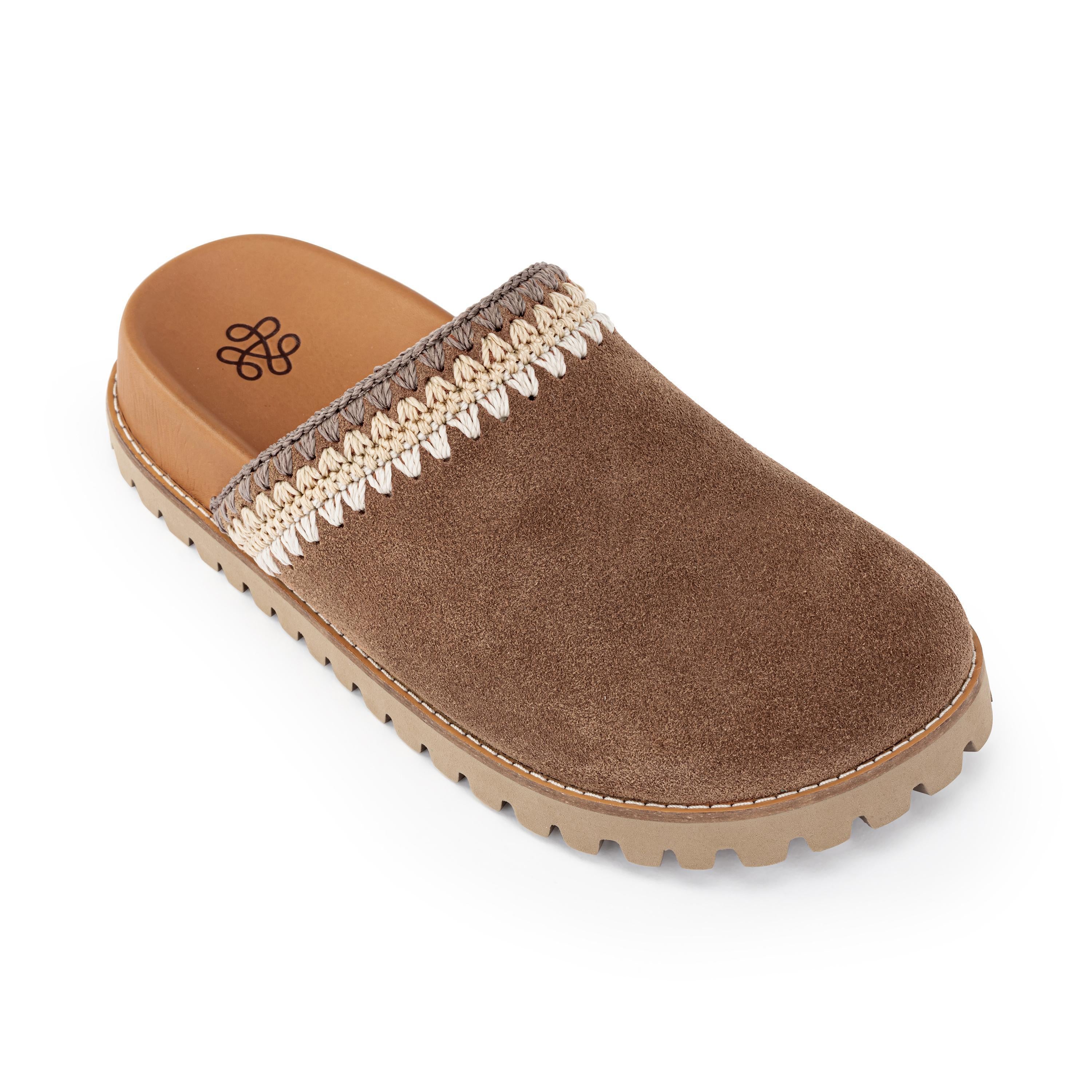 Bolinas Leather Lug Sole Clog in Tobacco - Comfortable Slip-On Shoes for Women, Perfect for Casual Wear, Gardening, and Outdoor Activities