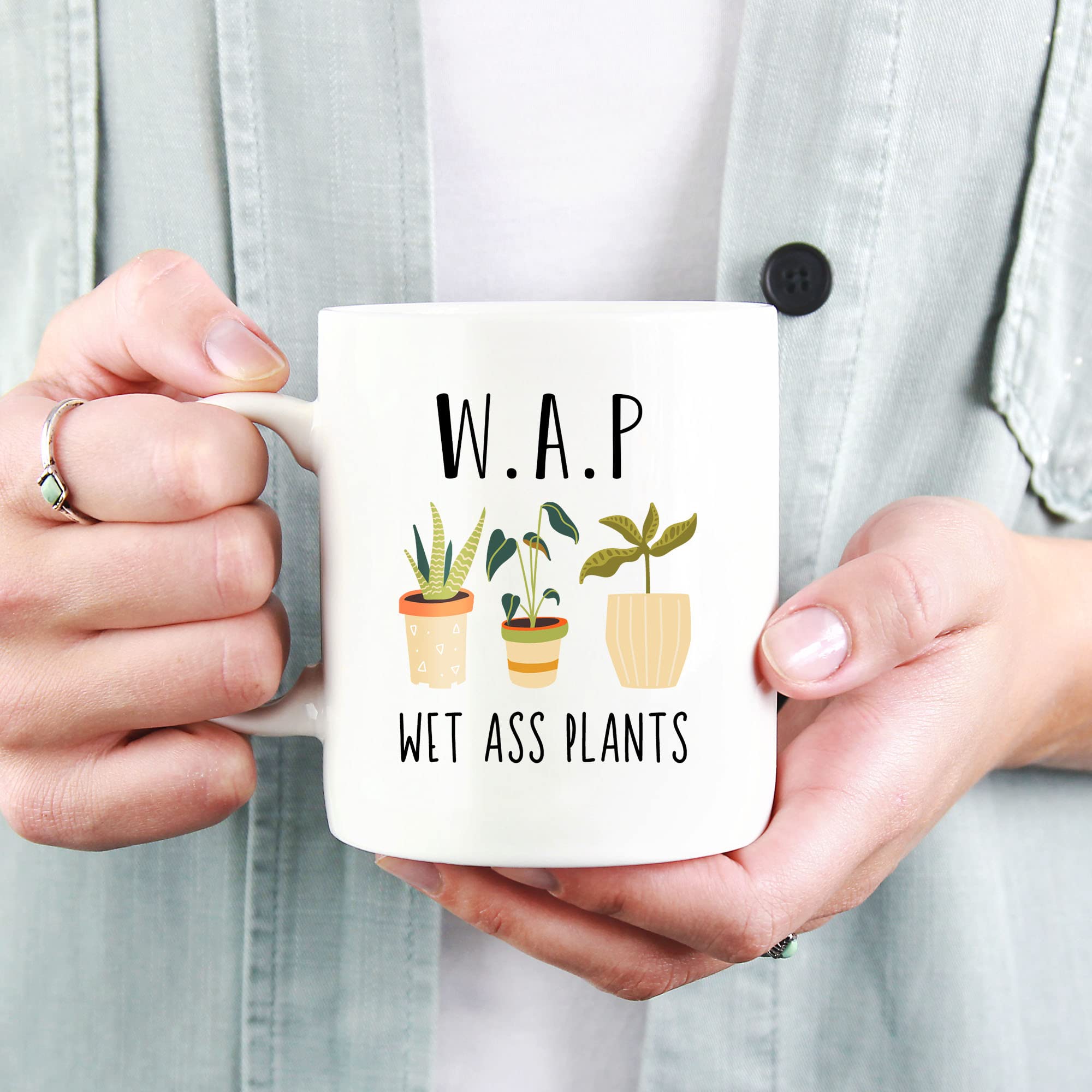 Wet Ass Plants Mug - 11oz White Ceramic Coffee Cup for Plant Lovers, Gardeners & Green Thumbs - Perfect Gift for Plant Collectors & Garden Enthusiasts - Great for Home, Office or Gardening Gifts