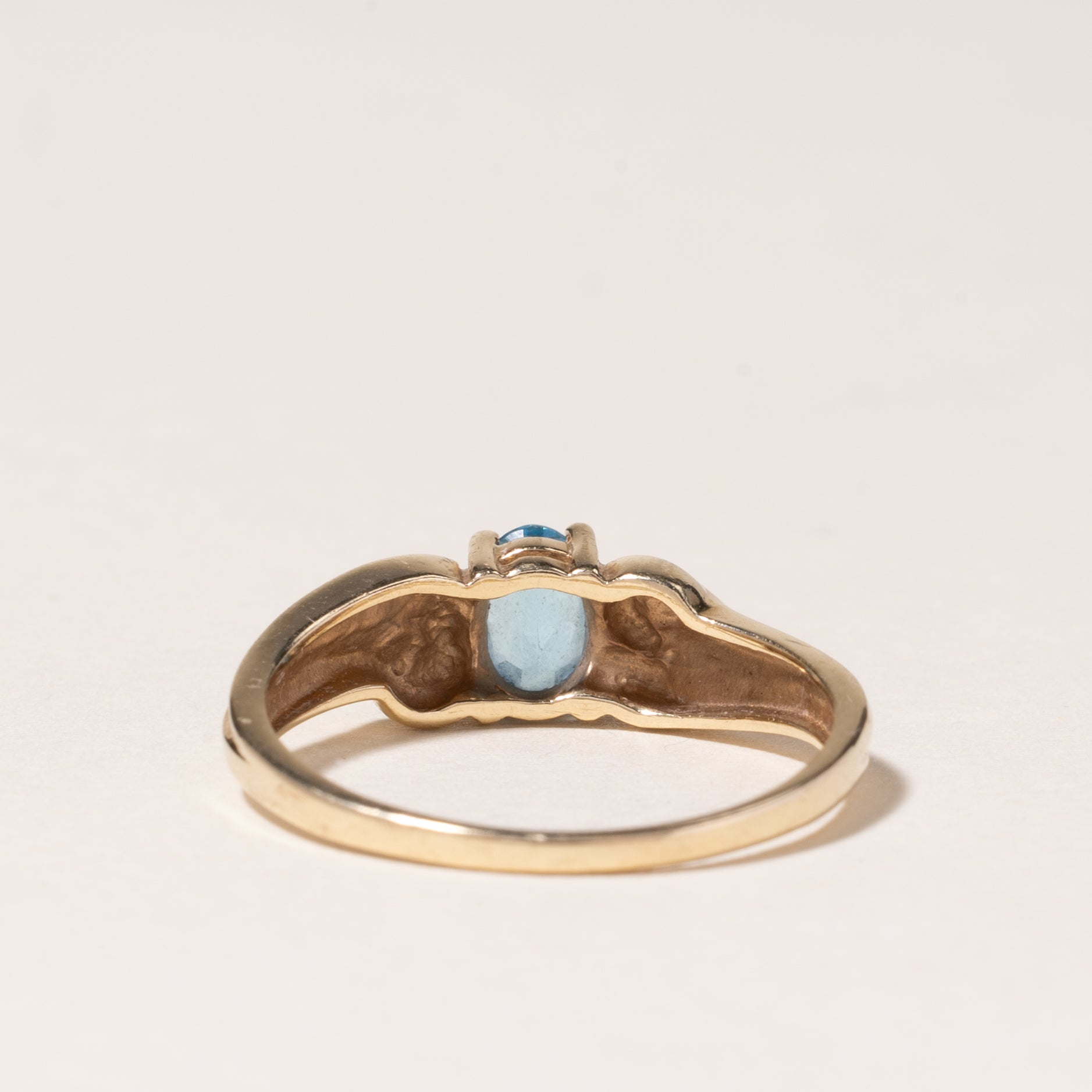 10K Yellow Gold Blue Topaz Ring for Women | 0.43ct Oval Cut Solitaire Ring | Size 7 | Perfect for Engagement, Anniversary & Birthday Gifts | Elegant Jewelry for Everyday Wear
