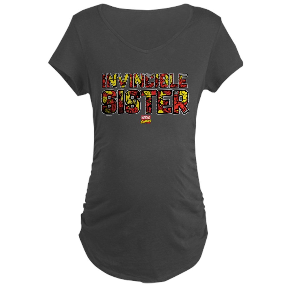 Marvel Iron Man Sister Maternity T-Shirt - Comfortable Pregnancy Tee for Superhero Fans - Perfect for Baby Showers & Gender Reveals