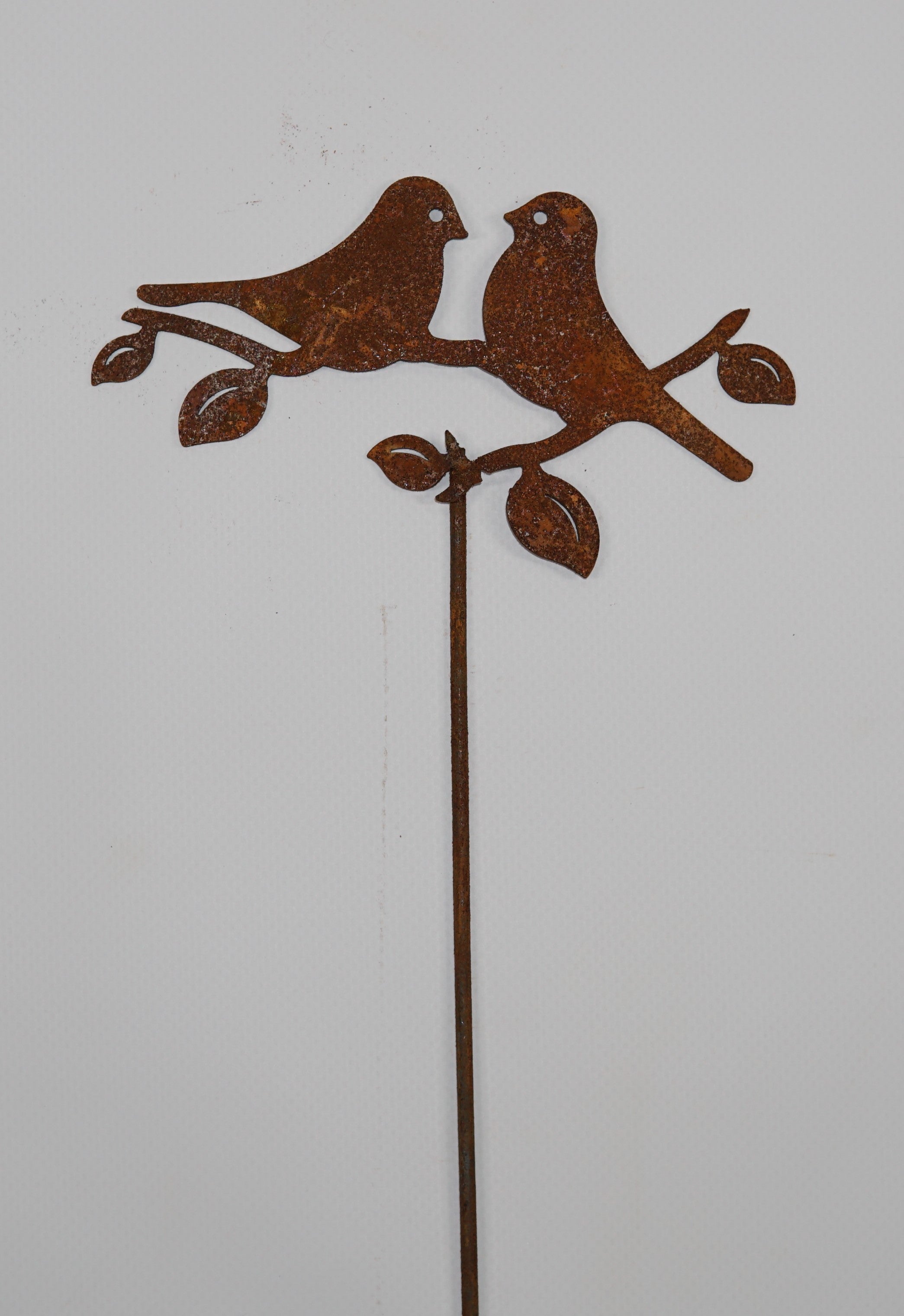 Rustic LOVE Bird on Branch Garden Stakes - Handmade Metal Decor for Outdoor Yard, Patio, and Garden - Perfect for Wedding, Anniversary, or Romantic Gift