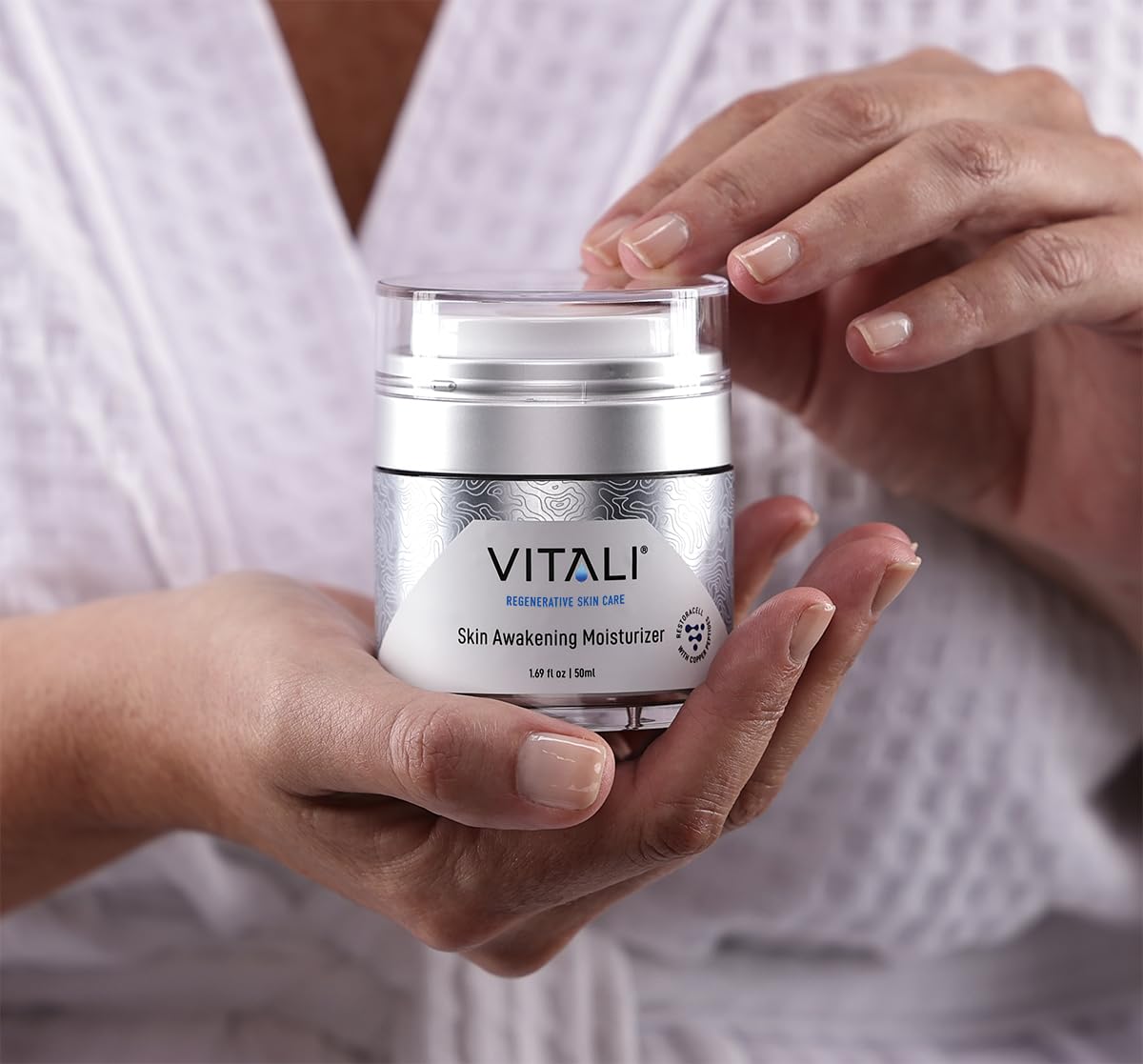 Vitali Skin Awakening Moisturizer with 2% GHK-Cu Anti-Aging Serum | Hydrating Face Cream & Restorative Skin Cell Treatment for Dry, Sensitive Skin | Day & Night Use for Radiant Complexion
