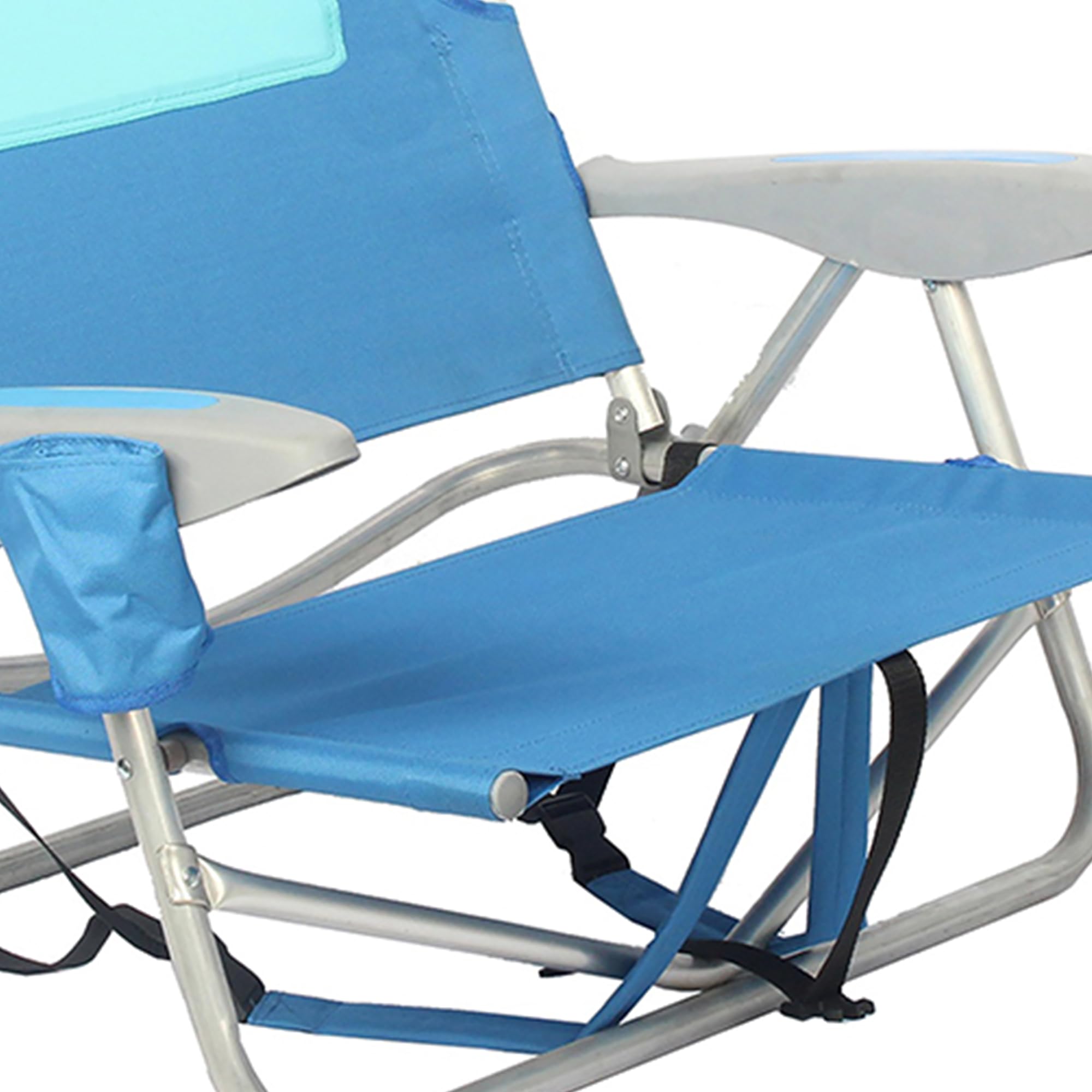 Lightweight Women's Outdoor Backpack Beach Chair with 5 Adjustable Positions, Carry Straps & Cup Holder - Portable Foldable for Camping, Picnic, Beach, Travel (4 Pack, Blue)