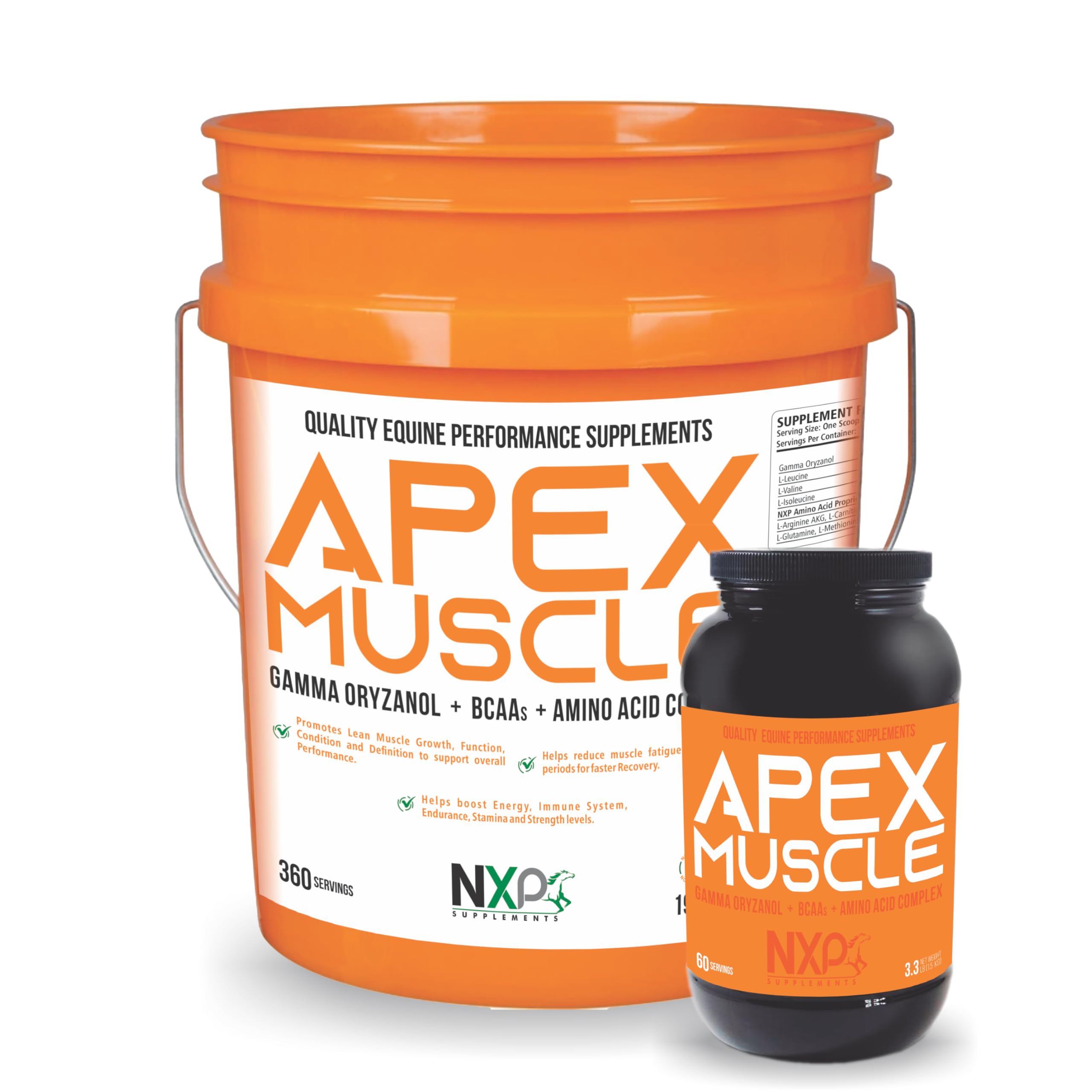 Apex Muscle Builder for Horses - Energy, Endurance, Stamina & Strength Supplement with Immune Support - 3.3 lb (60 Servings) - Ideal for Performance Horses, Race Training & Recovery After Competition
