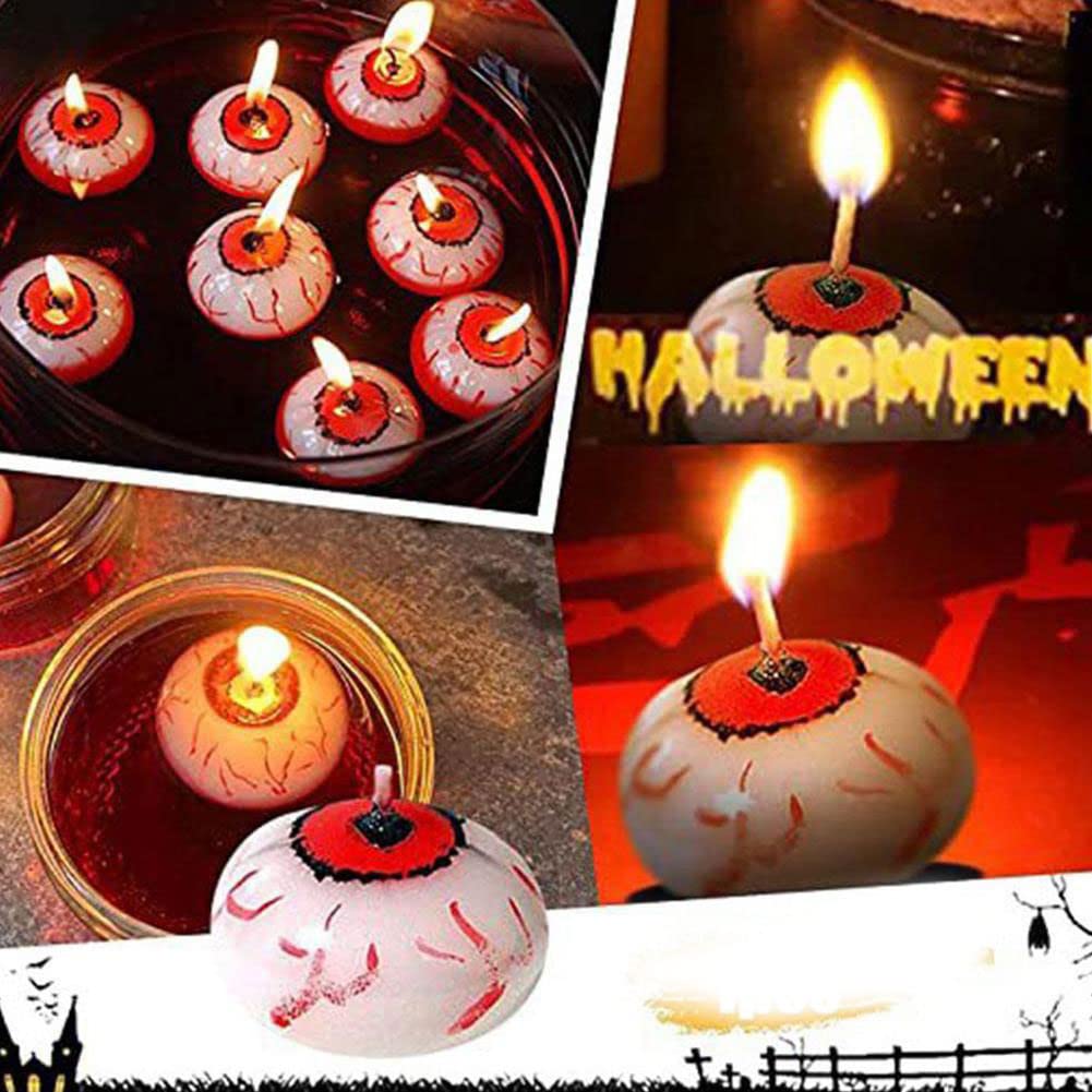 Eyeball Floating Halloween Candles - Spooky Party Decorations for Table Centerpieces, Haunted House Lighting & Halloween Party Supplies - Perfect for Indoor/Outdoor Halloween Decorations