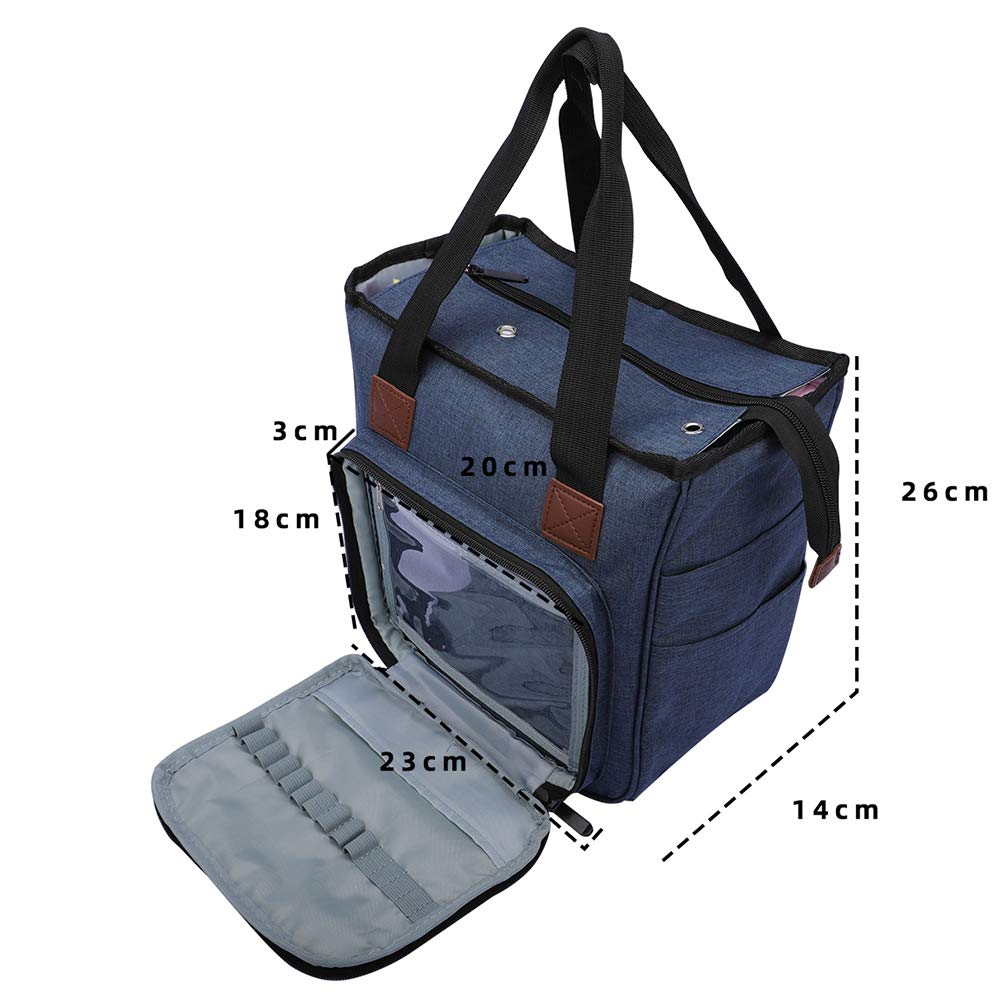 Large Knitting Bag for Yarn Storage - Portable Crochet Tote with High Capacity, Perfect for Organizing Knitting Supplies & Unfinished Projects - Great for Travel, Home Crafting & Knitting Groups