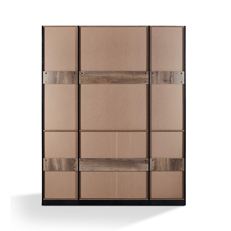 REGGIE 160cm Display Unit - Warm Oak & Black Finish for Living Room, Bedroom, or Office Storage