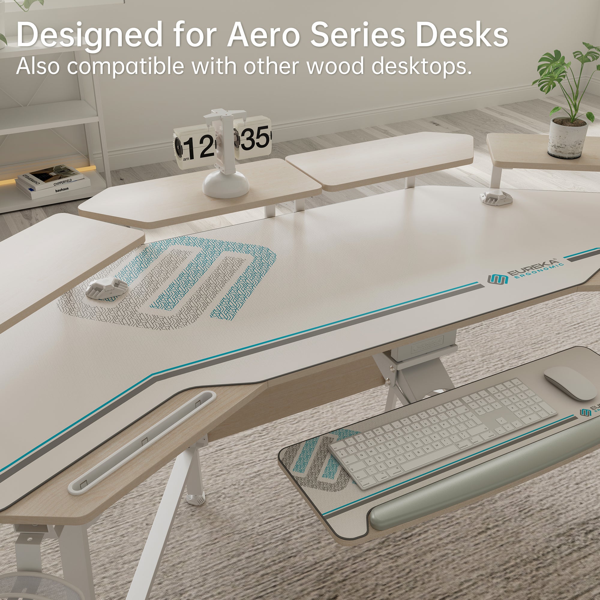 Space-Saving Convertible Desktop Shelves - Set of 2, Adjustable Floating Shelves for Home Office Organization | Perfect for Books, Plants & Decor in Small Spaces