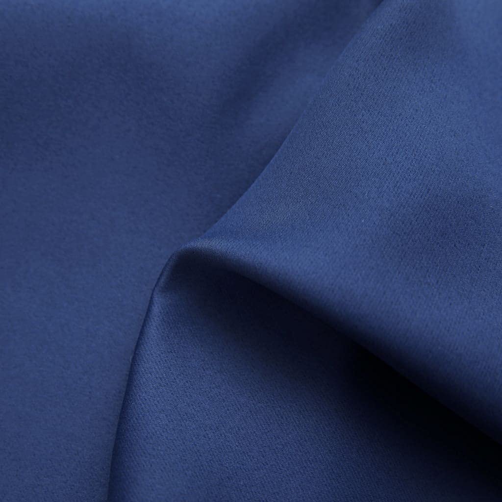 Blackout Curtains with Rings - 2 Panels Navy Blue 37x84 Inch Thermal Insulated Room Darkening Curtains for Bedroom, Living Room & Dining Room - Noise Reducing & Energy Saving Window Treatment for Better Sleep & Privacy