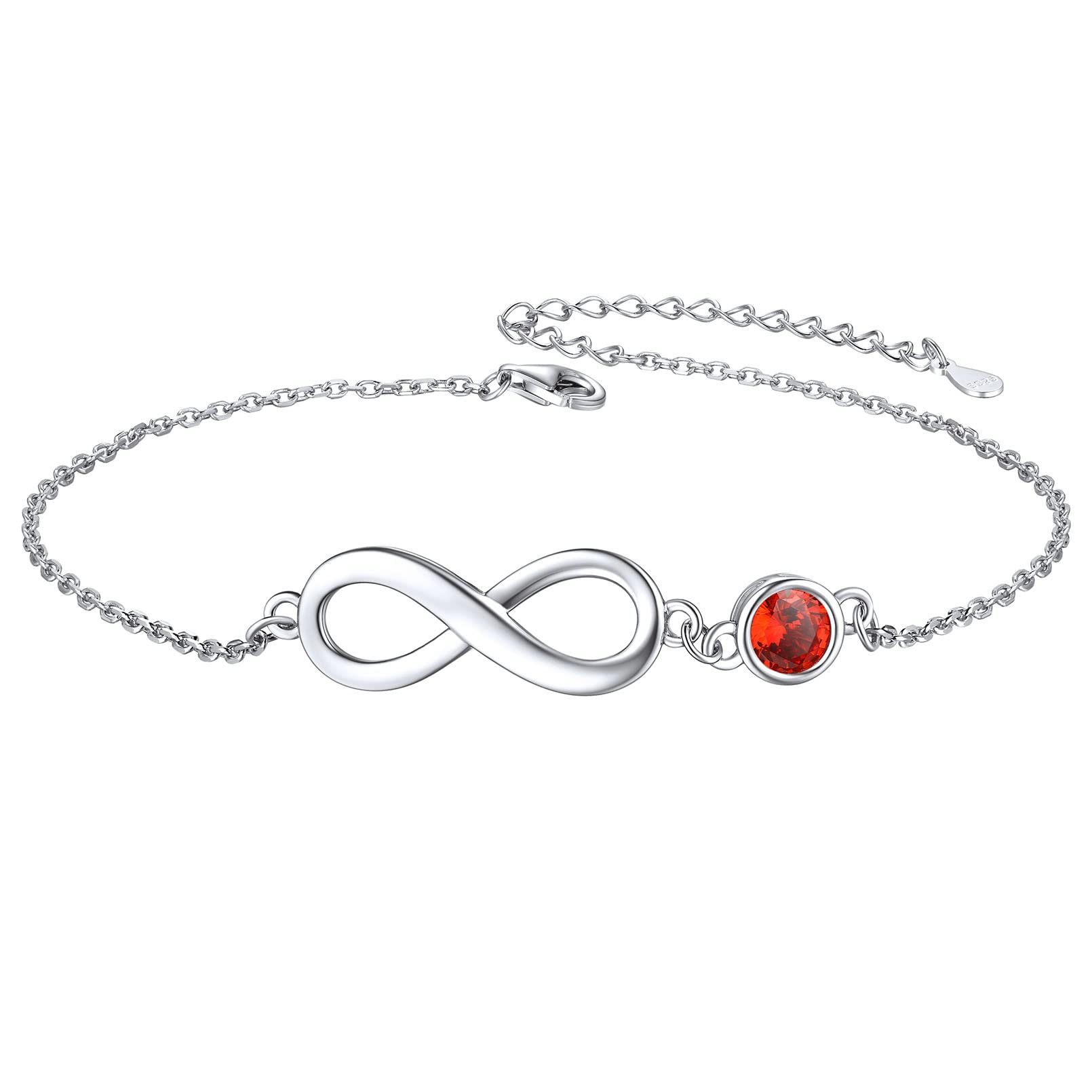 ChicSilver 925 Sterling Silver Infinity Birthstone Ankle Bracelet - Dainty Foot Chain Jewelry for Women, Girls - Perfect for Summer, Beach, Wedding & Everyday Wear