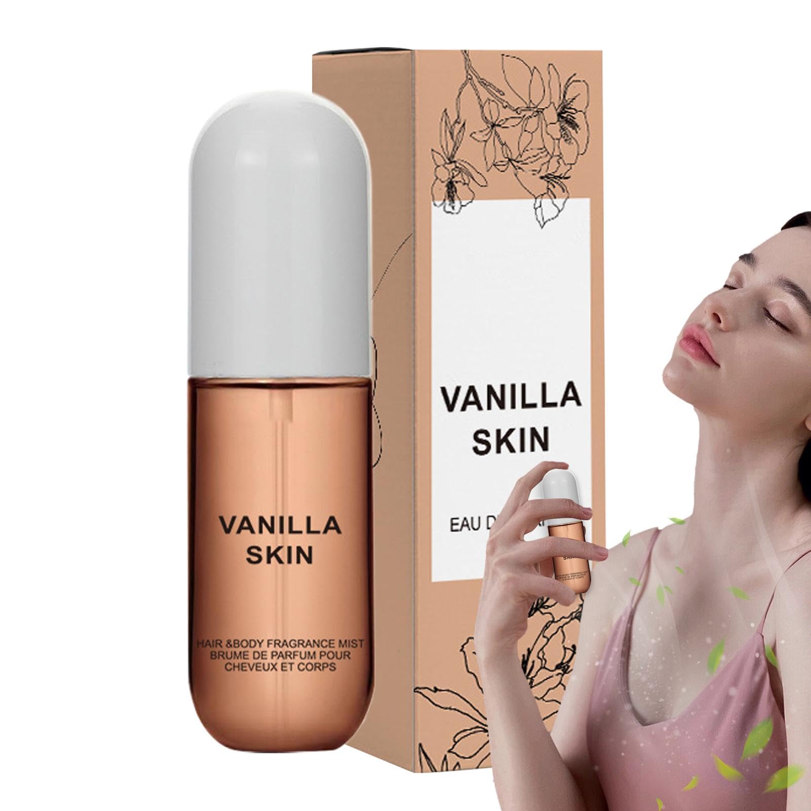 Vanilla Skin Perfume & Body Mist - 50ml Long-Lasting Vanilla Coconut Fragrance Oil for Skin & Hair | Essential Oil Spray for Women, Daily Use, Date Night, Gift Idea