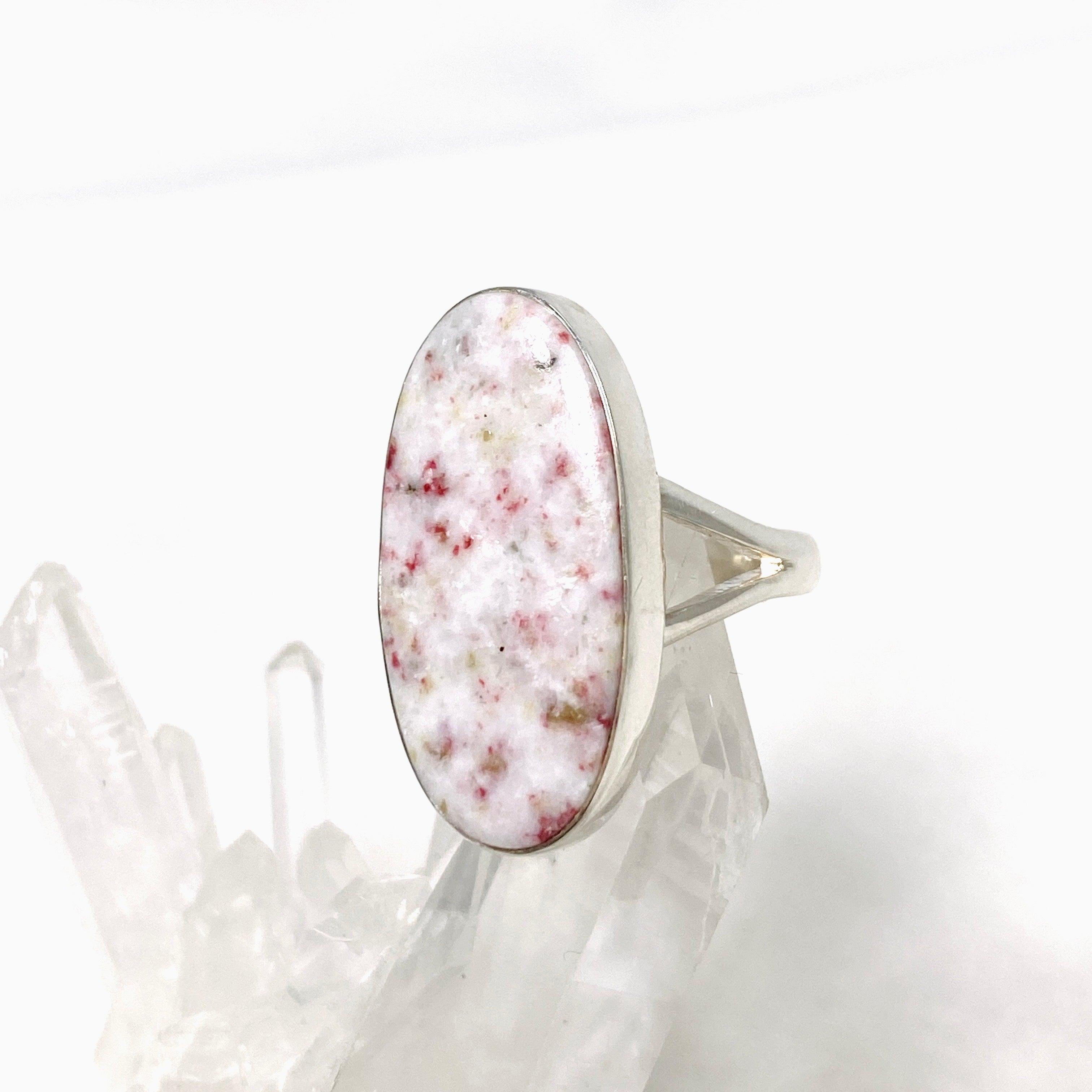 Cinnabar Oval Split Band Ring for Women - Size 8 KRGJ3174 - Elegant Jewelry Gift for Birthday, Anniversary & Special Occasions