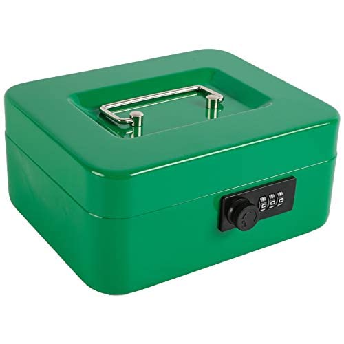 XYDLED Combination Lock Cash Box with Removable Money Tray - Medium 7.87