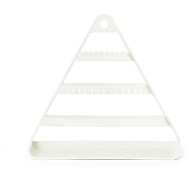 QIAONAI YA723 Multi-Layer Jewelry Organizer - Elegant White Earring Display Stand for Wall Hanging, Perfect for Bedroom & Home Decor - Jewelry Storage Rack for Earrings, Necklaces & Accessories (Ideal for Gift Giving, Boutique Display & Closet Organization)