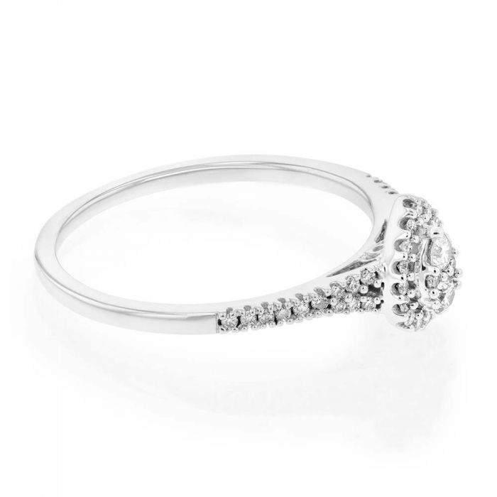 9ct White Gold 1/4 Carat Pear Shape Cluster Ring - Elegant Diamond Engagement & Wedding Ring for Women | Perfect for Proposals, Anniversaries & Special Occasions