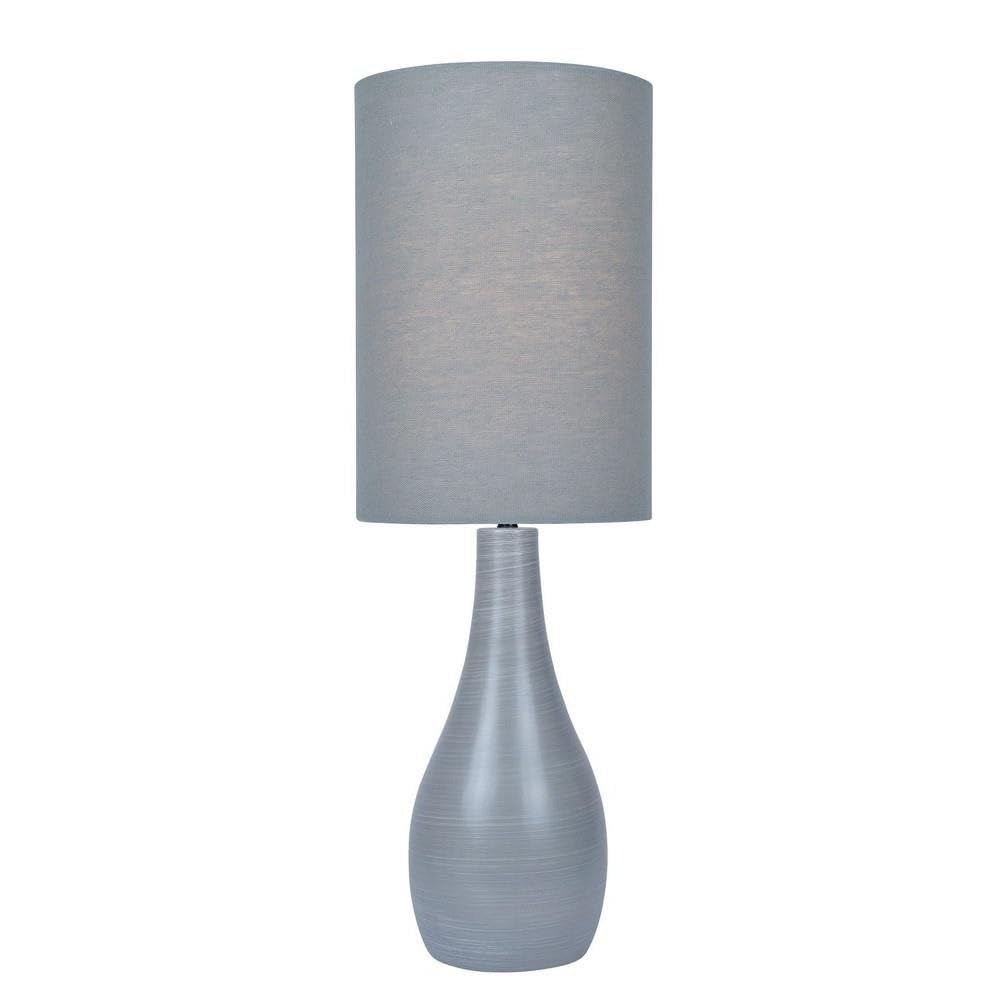 Lite Source Quatro Table Lamp in Brushed Grey - Modern Desk Lamp for Home Office, Bedroom Nightstand, and Living Room Decor