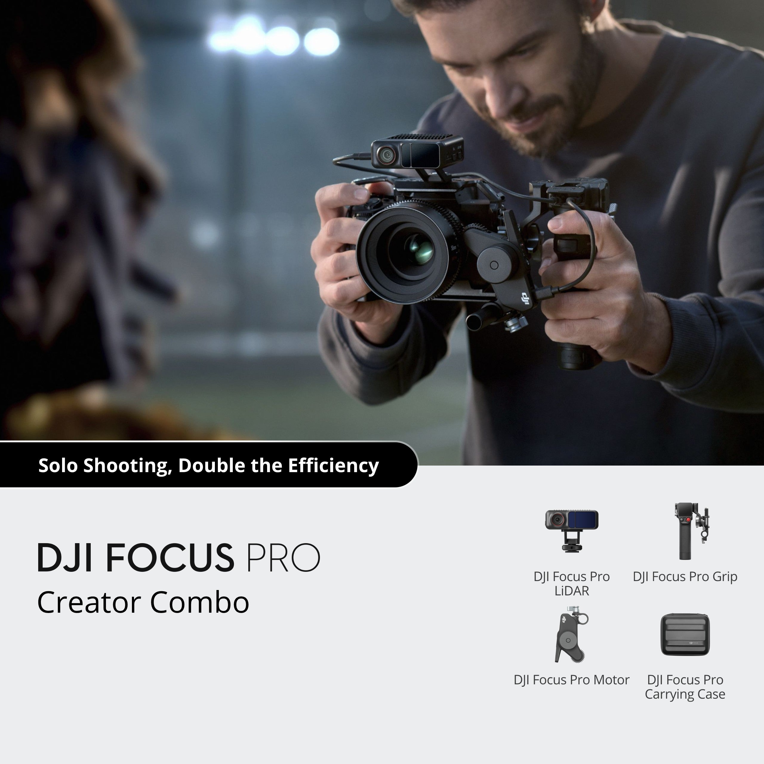 DJI Focus Pro Creator Combo - Professional Camera Follow Focus System for Filmmakers | Compatible with DJI Ronin RS3/RS3 Pro | Perfect for Cinematic Shots, Vlogging & Documentary Filming