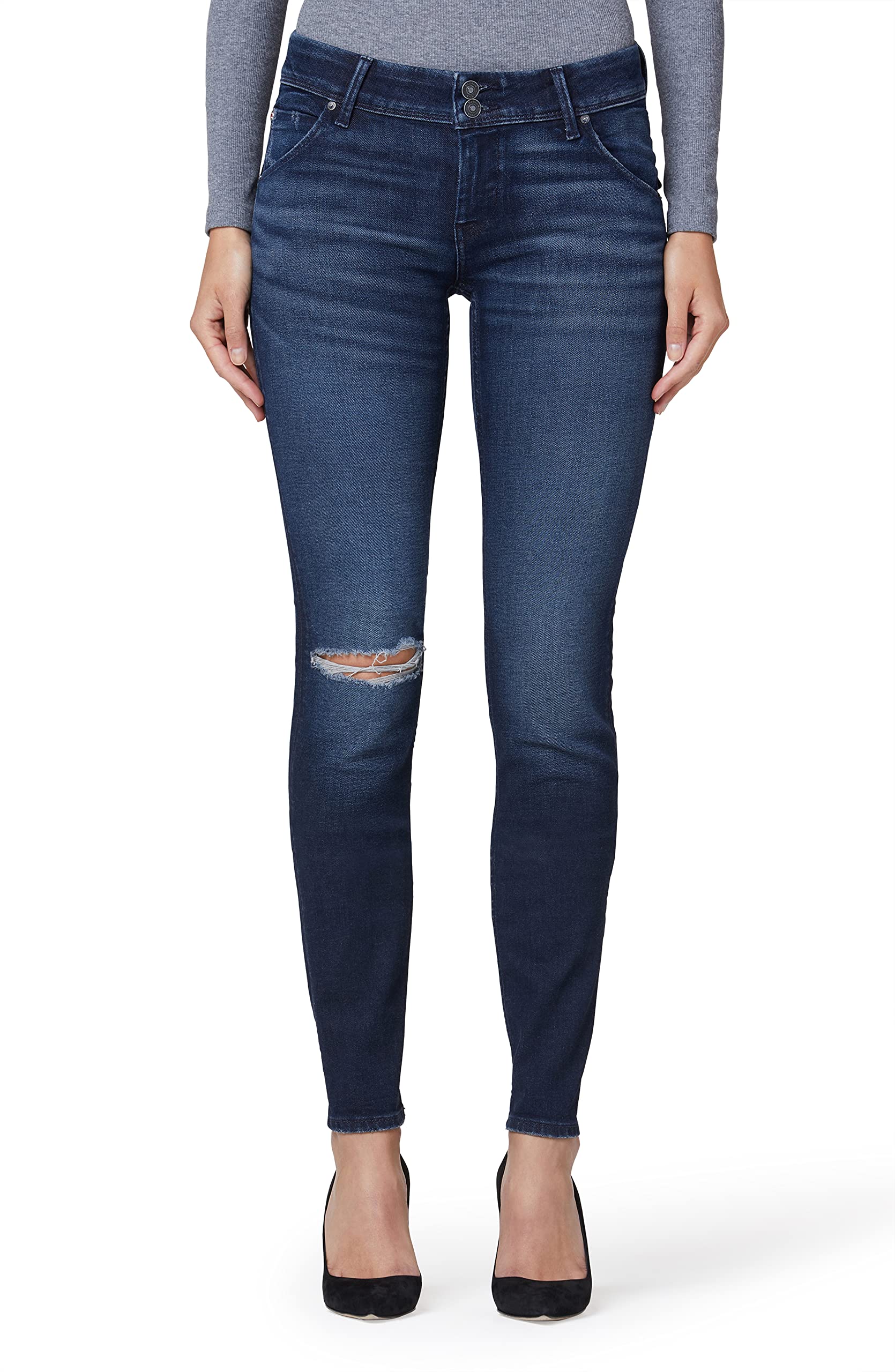 Hudson Jeans Women's The Collin Skinny Jeans - High Waist Stretch Denim Pants, Size 25 | Perfect for Campus Wear, Casual Outfits & Everyday Comfort