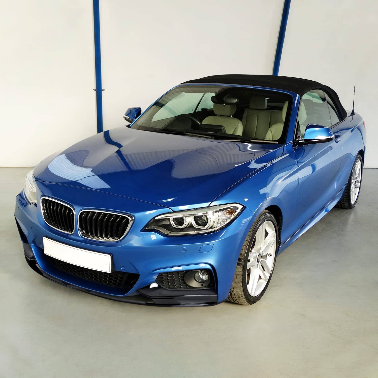 Glossy Black 2PC Front Bumper Lip Splitter Kit for 2014-2021 BMW F22/F23 2 Series - Sporty Style & Enhanced Aerodynamics - Perfect for Car Enthusiasts and Performance Upgrades