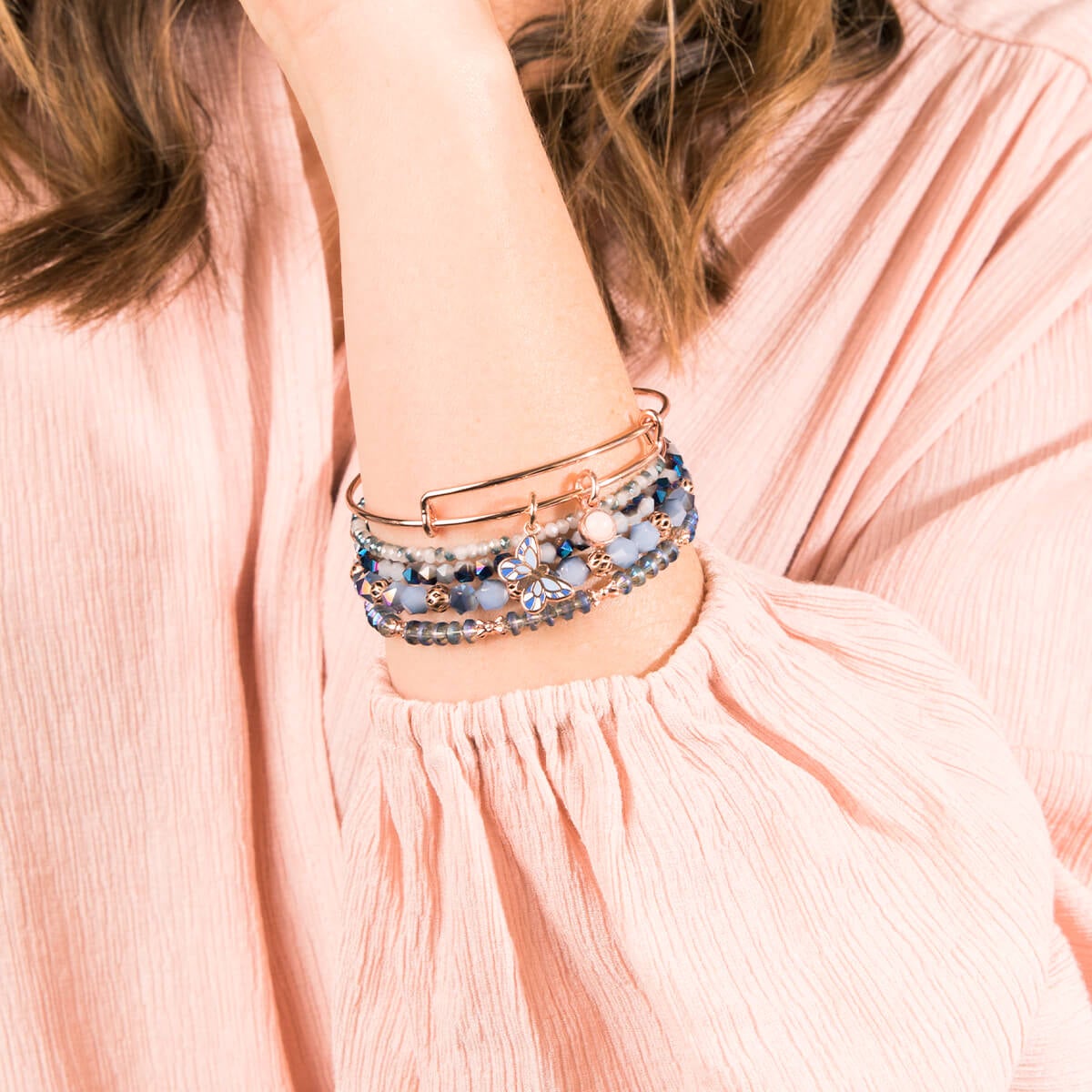 5-Piece Flying Butterfly Charm Bangle Set - Elegant & Stylish Jewelry for Women, Perfect for Parties, Weddings & Everyday Wear