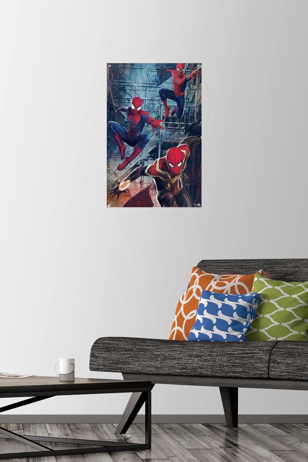 Marvel Spider-Man: No Way Home - Trio Wall Poster Set with Push Pins | Official Licensed Movie Decor for Bedroom, Living Room & Office | Perfect Gift for Marvel Fans