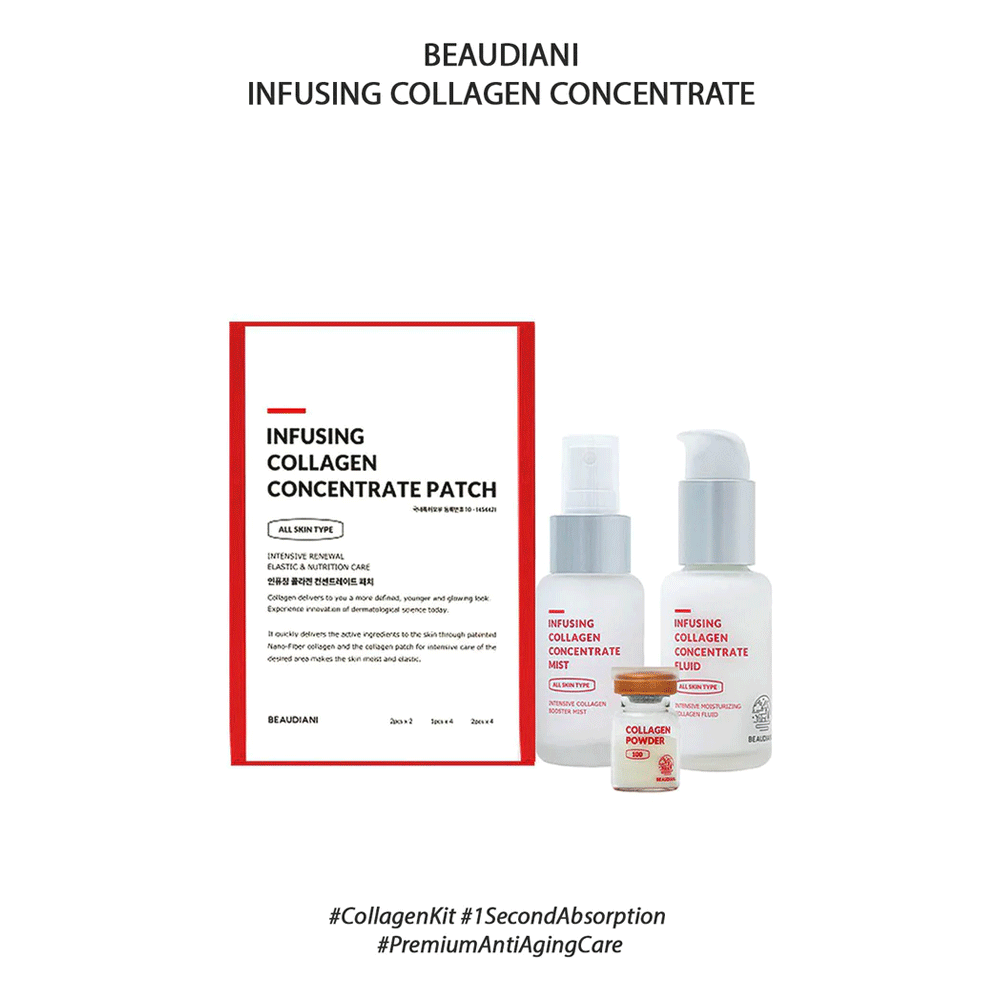 BEAUDIANI Collagen Infusing Concentrate Serum 50ml - Anti-Aging & Hydrating Facial Treatment for Glowing Skin - Perfect for Nighttime Skincare Routine
