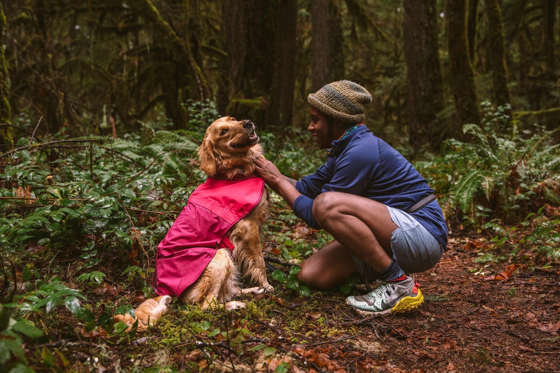 Waterproof Dog Raincoat - Ruffwear® Sun Shower® Dog Vest in Hibiscus Pink (Magenta Rosa) for Outdoor Adventures & Rainy Day Walks