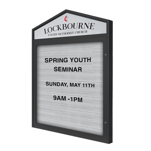 Outdoor Letter Boards with Cathedral Design - Wall Mount & Freestanding Enclosed Message Board (4 Sizes) for Home, Church & Business Signage