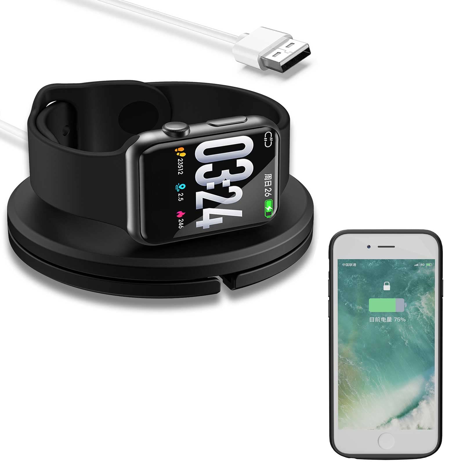 iPhone 6/7/8/SE Charging Case & Apple Watch Charger - Portable Power for Travel