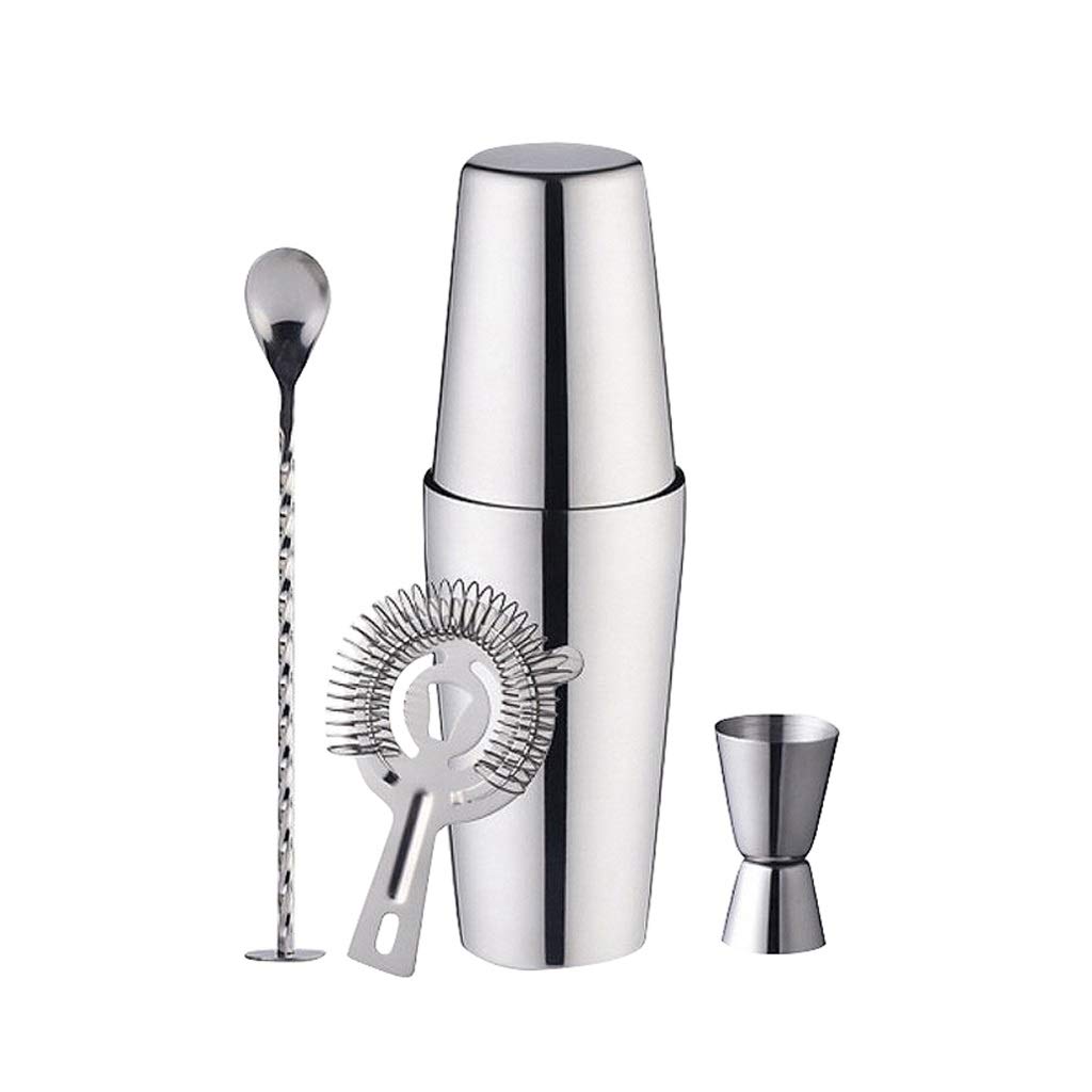 Professional 5-Piece Bartender Set - Stainless Steel Cocktail Shaker, Jigger, Strainer & Bar Spoon for Home Bars & Mixologists | Perfect for Cocktail Parties, Home Entertaining & Professional Bartending