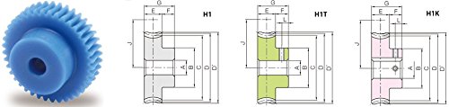 KHK PG3-20R2J19 Nylon Worm Gear - 3mm Pitch, 20 Teeth, Double Start, Right Hand Thread for Robotics & Industrial Machinery
