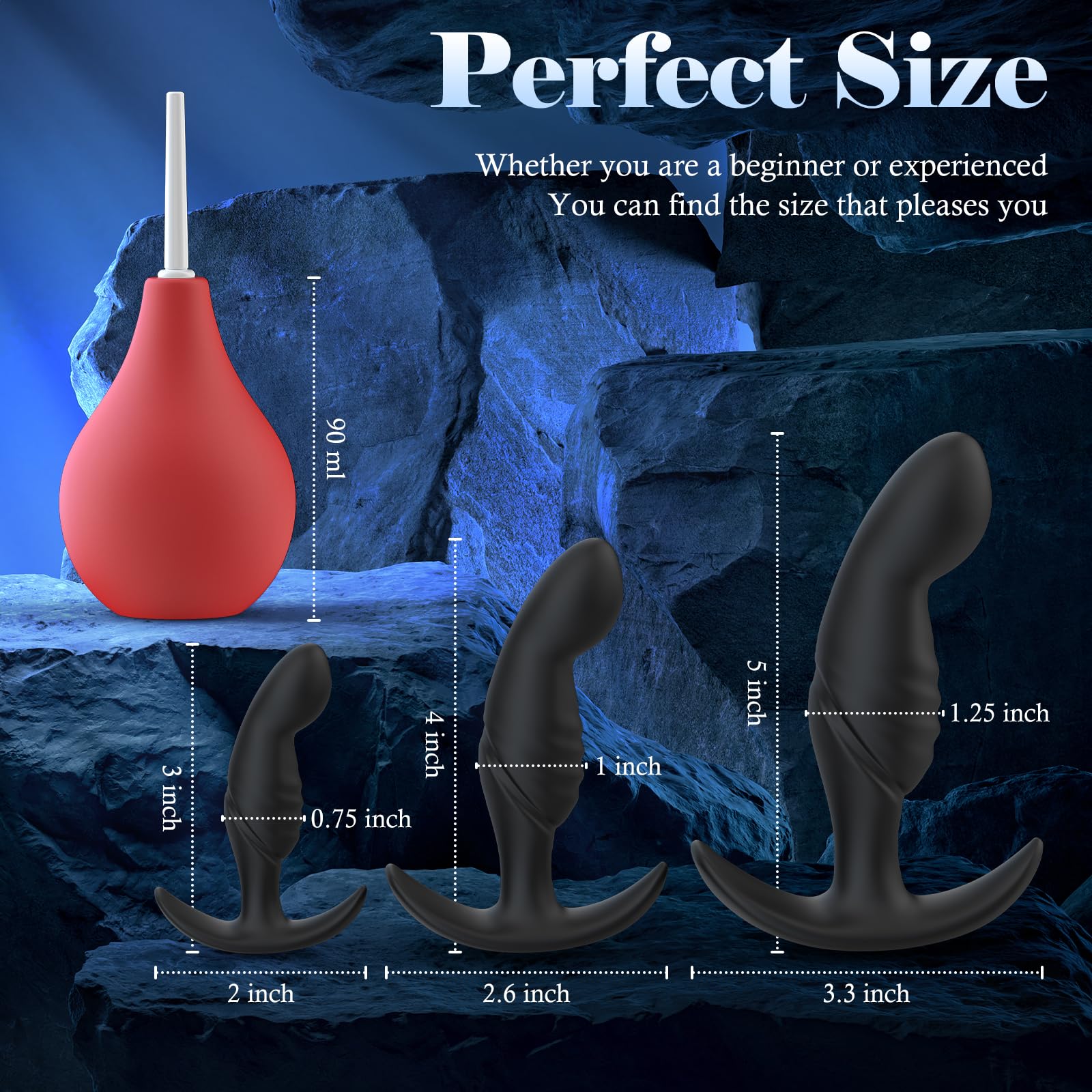 4PCS Silicone Anal Plug Set for Beginners & Advanced Users - Prostate Massager with Flared Base for Men, Women & Couples | Anal Training Kit for Enhanced Pleasure & Intimacy | Perfect for Solo Play, Couples Exploration & BDSM Scenes