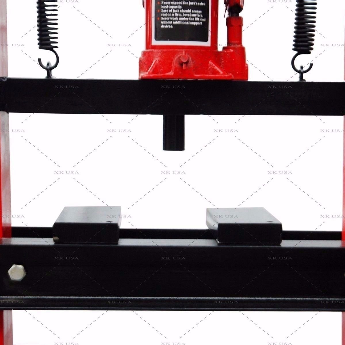 12 Ton Hydraulic Shop Press with H-Frame & Steel Plates - Heavy Duty Floor Press for Metalworking, Woodworking, and Automotive Repair (Works with Hydraulic Jack)