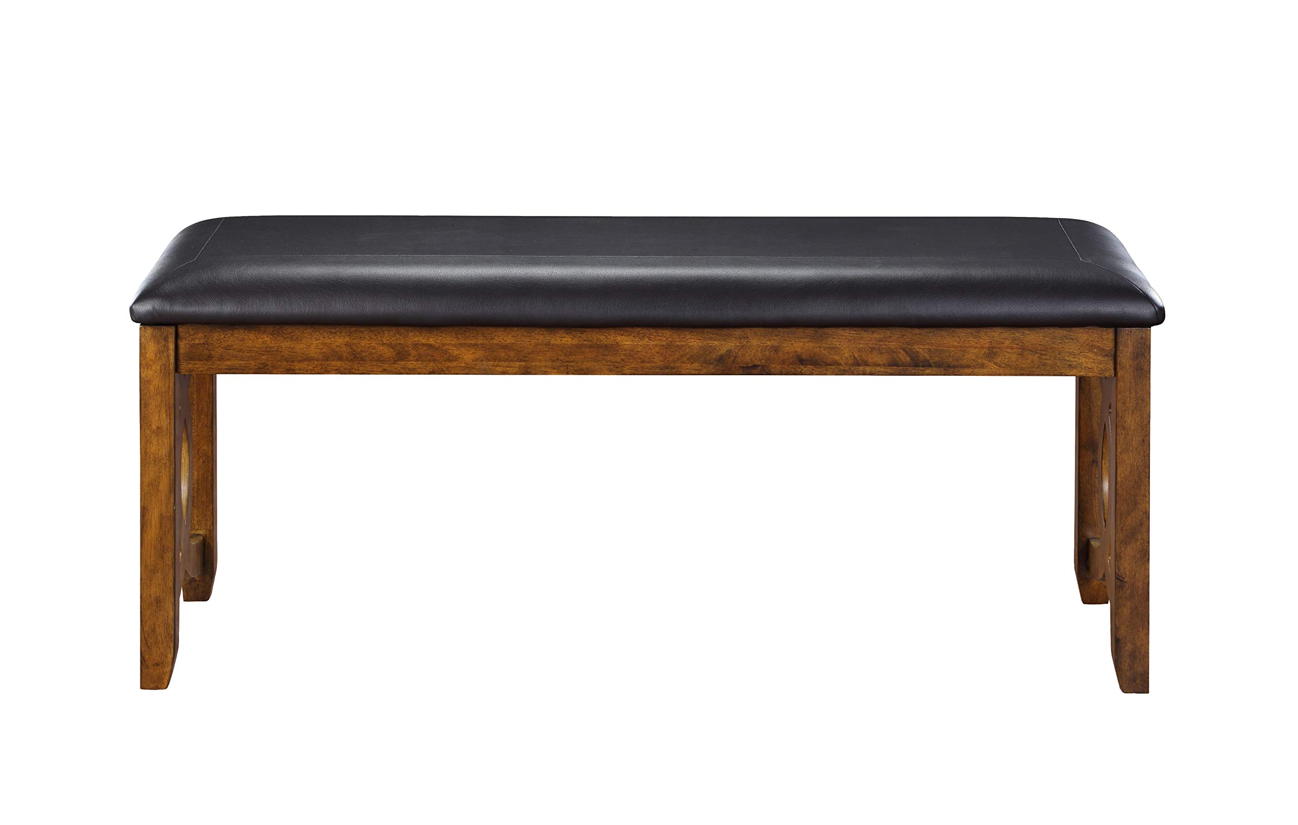 New Classic Furniture Gia Upholstered Dining Bench with Warm Brown Finish - Perfect for Kitchen, Dining Room & Breakfast Nook