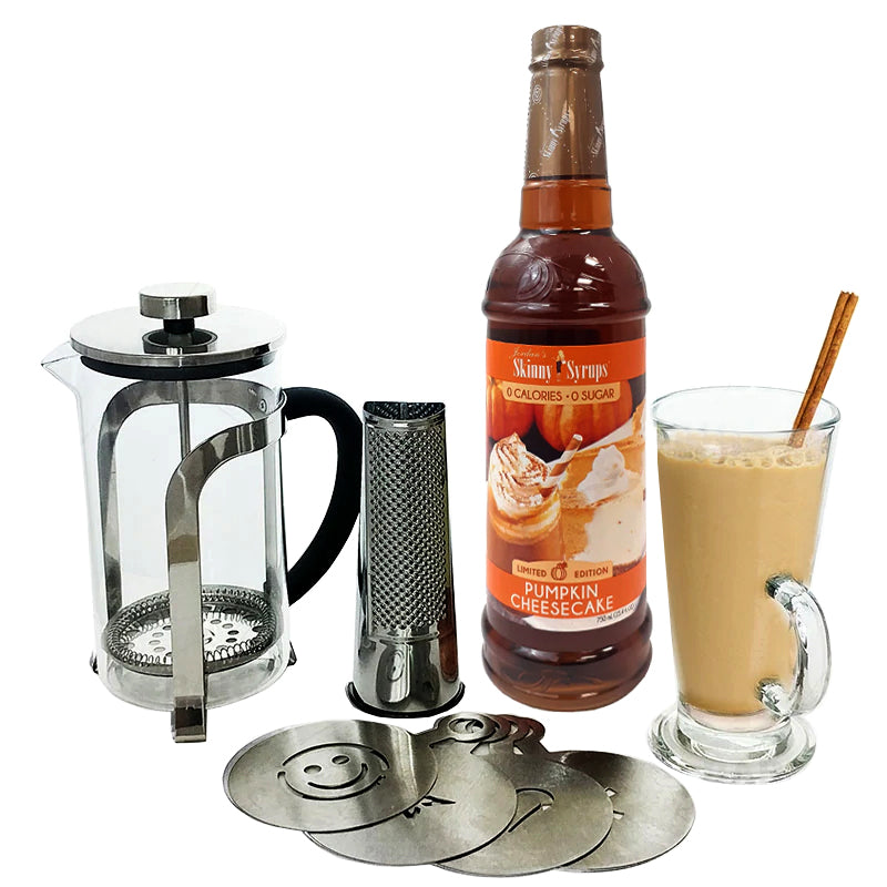 BarConic® Fall Coffee Kit - Premium Pumpkin Spice & Caramel Flavored Coffee Set with Mug & Stirrers - Perfect for Autumn Mornings, Cozy Evenings & Holiday Gifting