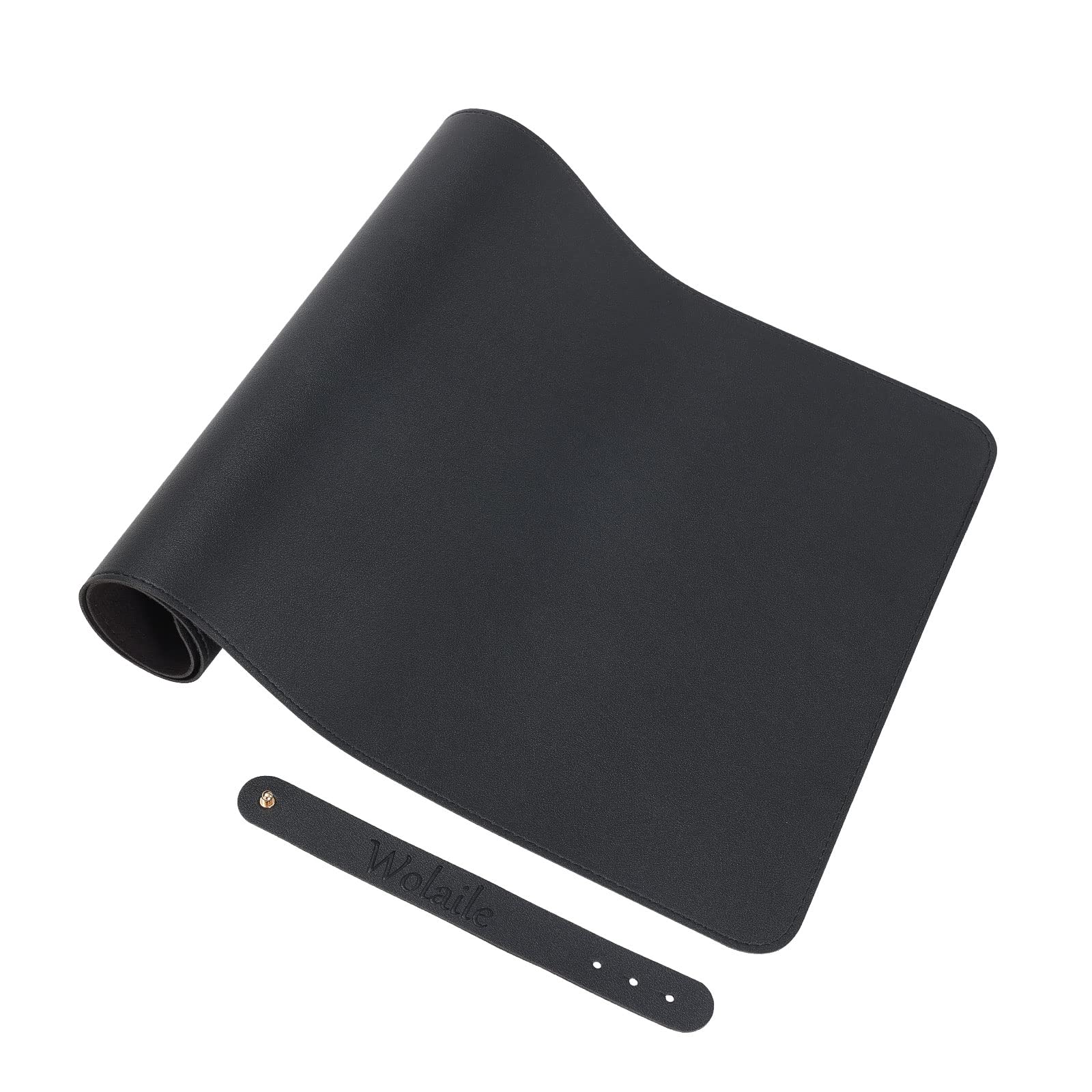 Premium PU Leather Desk Pad 27x13 Inches - Non-Slip Waterproof Office Desk Mat Protector with Large Mouse Pad Area | Perfect for Home Office, Gaming Setup & Workstation Decor (Black)