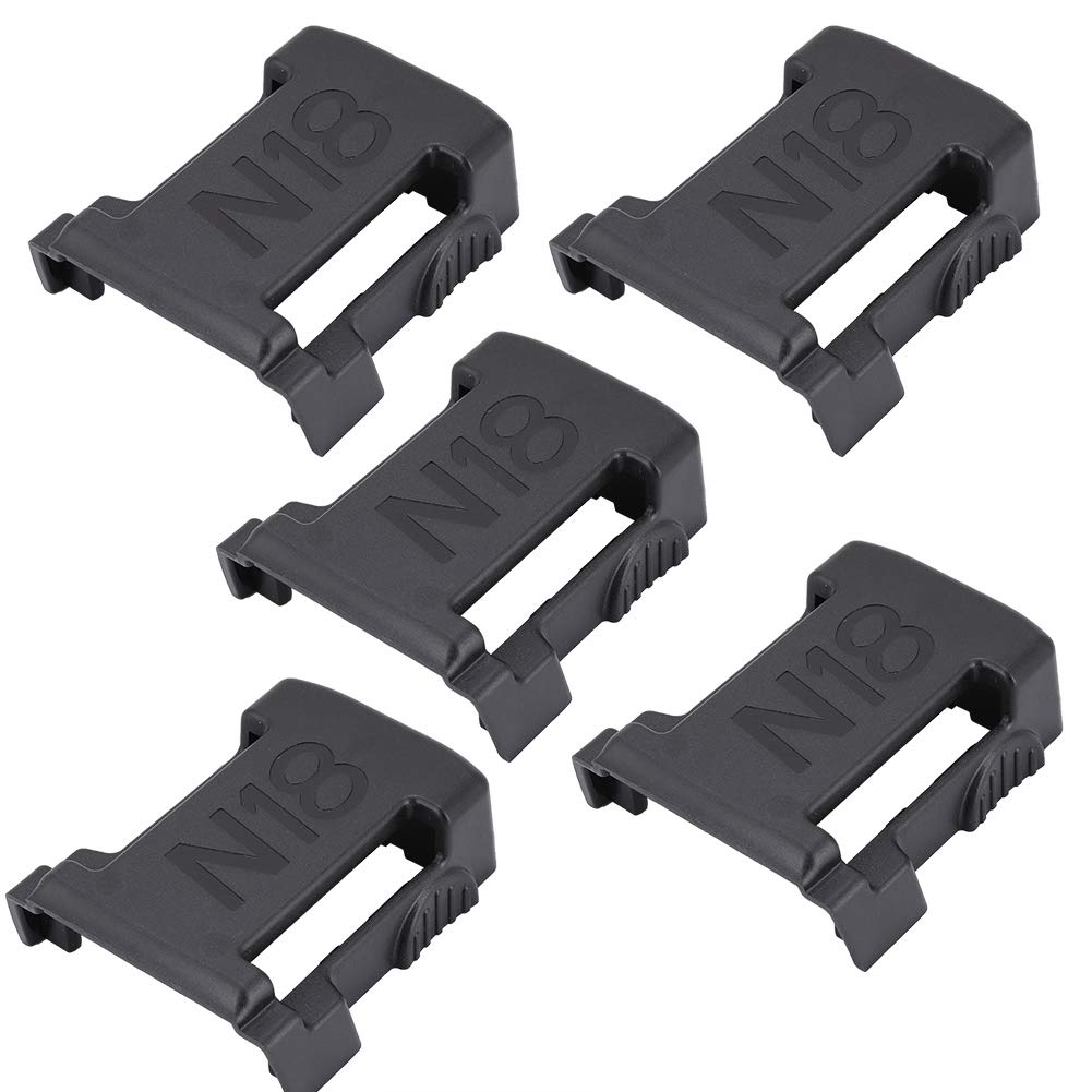 Milwaukee 18V Battery Holder Mount - Under Shelf Adapter Bracket for Milwaukee 18V Batteries (5 Pack) - Perfect for Workshop Organization & Power Tool Storage