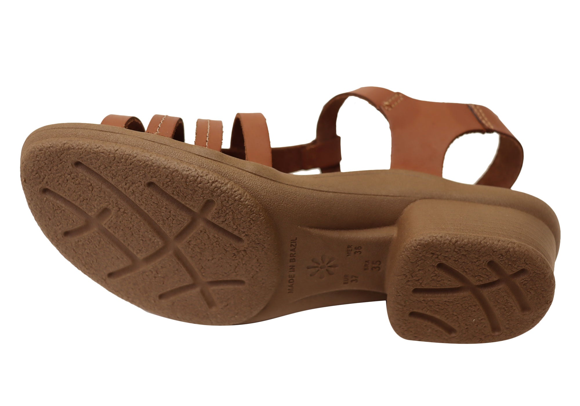 Jaslyn Women's Brazilian Comfortable Leather Low Heel Sandals - New Stylish Casual Summer Shoes for Beach, Vacation & Everyday Wear